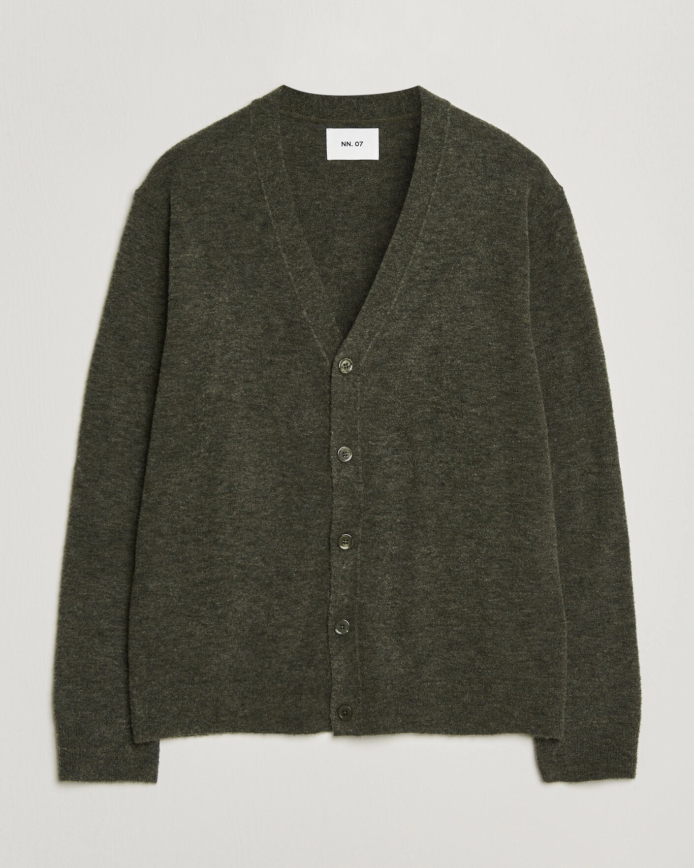 Herr |  | NN07 | Gavin Brushed Wool Knitted Cardigan Dark Army