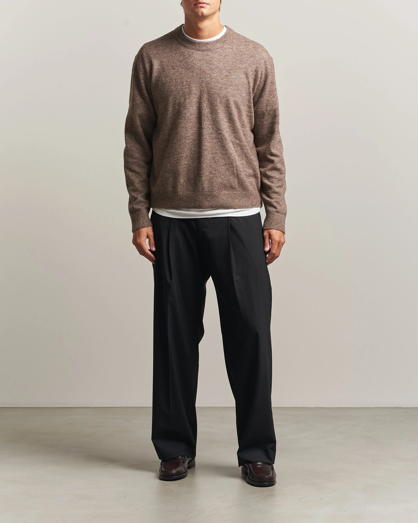 Herr | Tröjor | NN07 | Gavin Brushed Wool Knitted Sweater Desert Clay