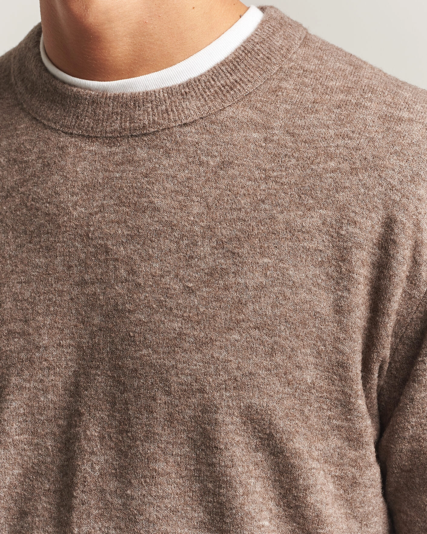Herr | Tröjor | NN07 | Gavin Brushed Wool Knitted Sweater Desert Clay