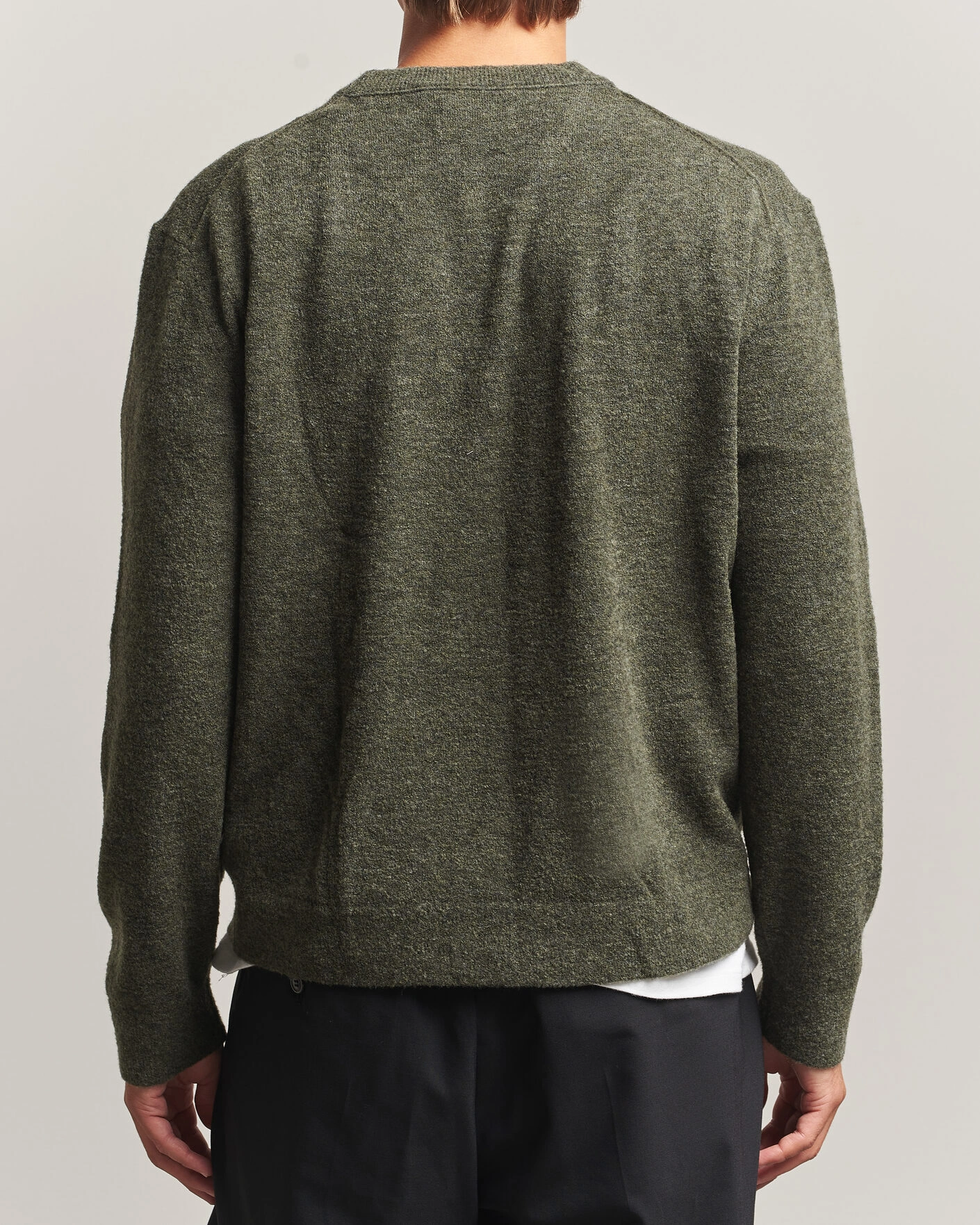 Herr | Tröjor | NN07 | Gavin Brushed Wool Knitted Sweater Dark Army