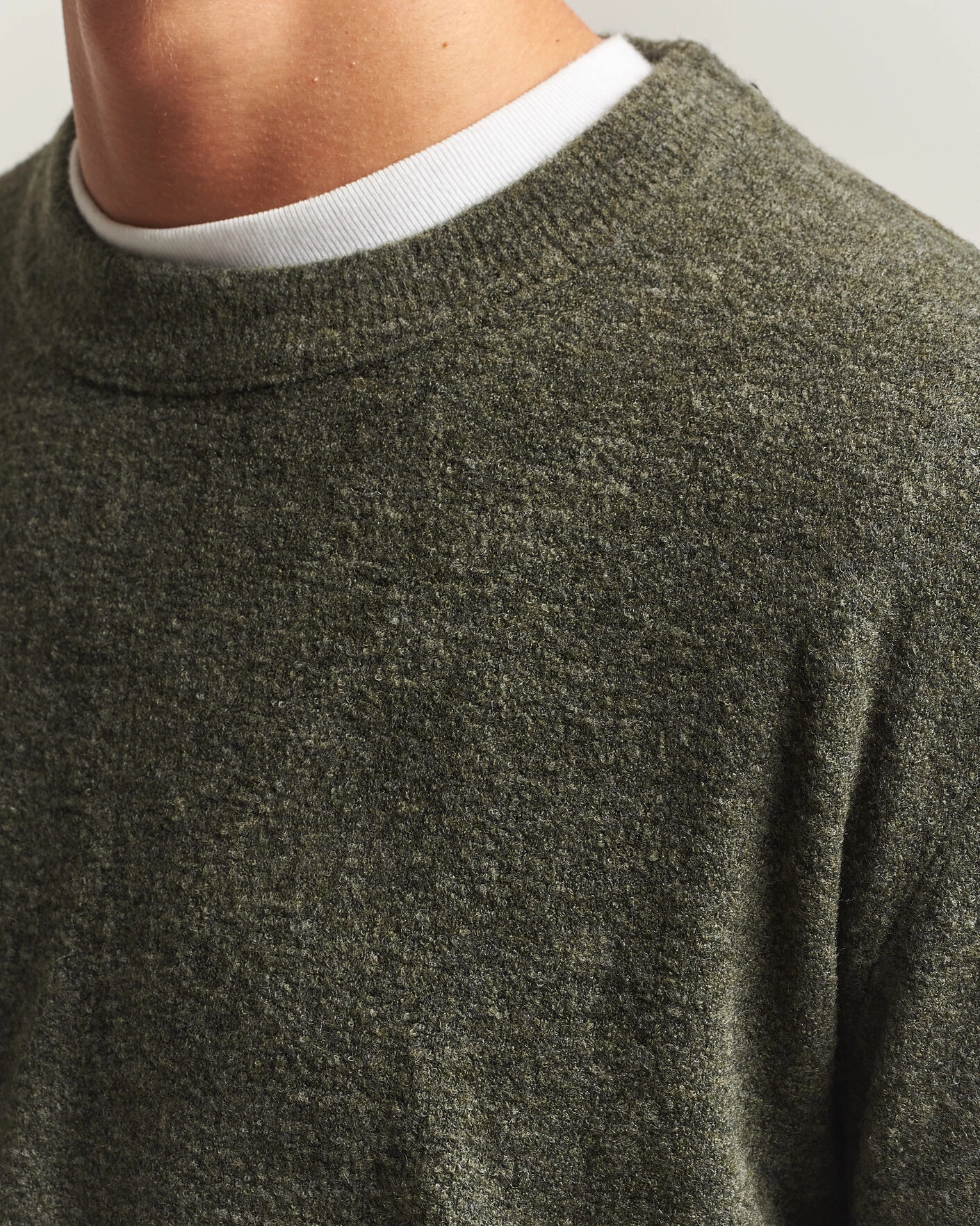 Herr | Tröjor | NN07 | Gavin Brushed Wool Knitted Sweater Dark Army