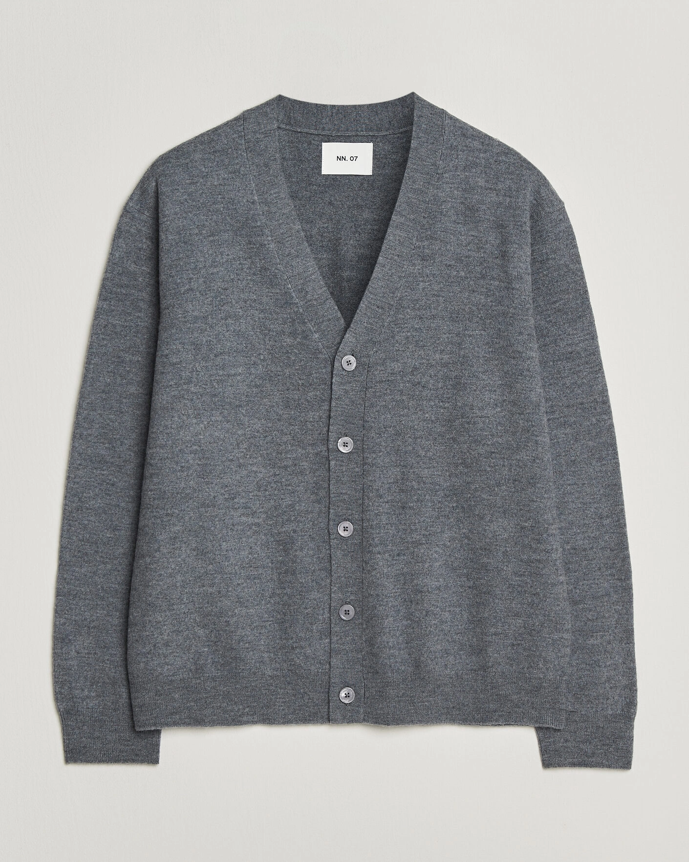 Herr | Tröjor | NN07 | Jasper Wool Knitted Cardigan Grey Melange