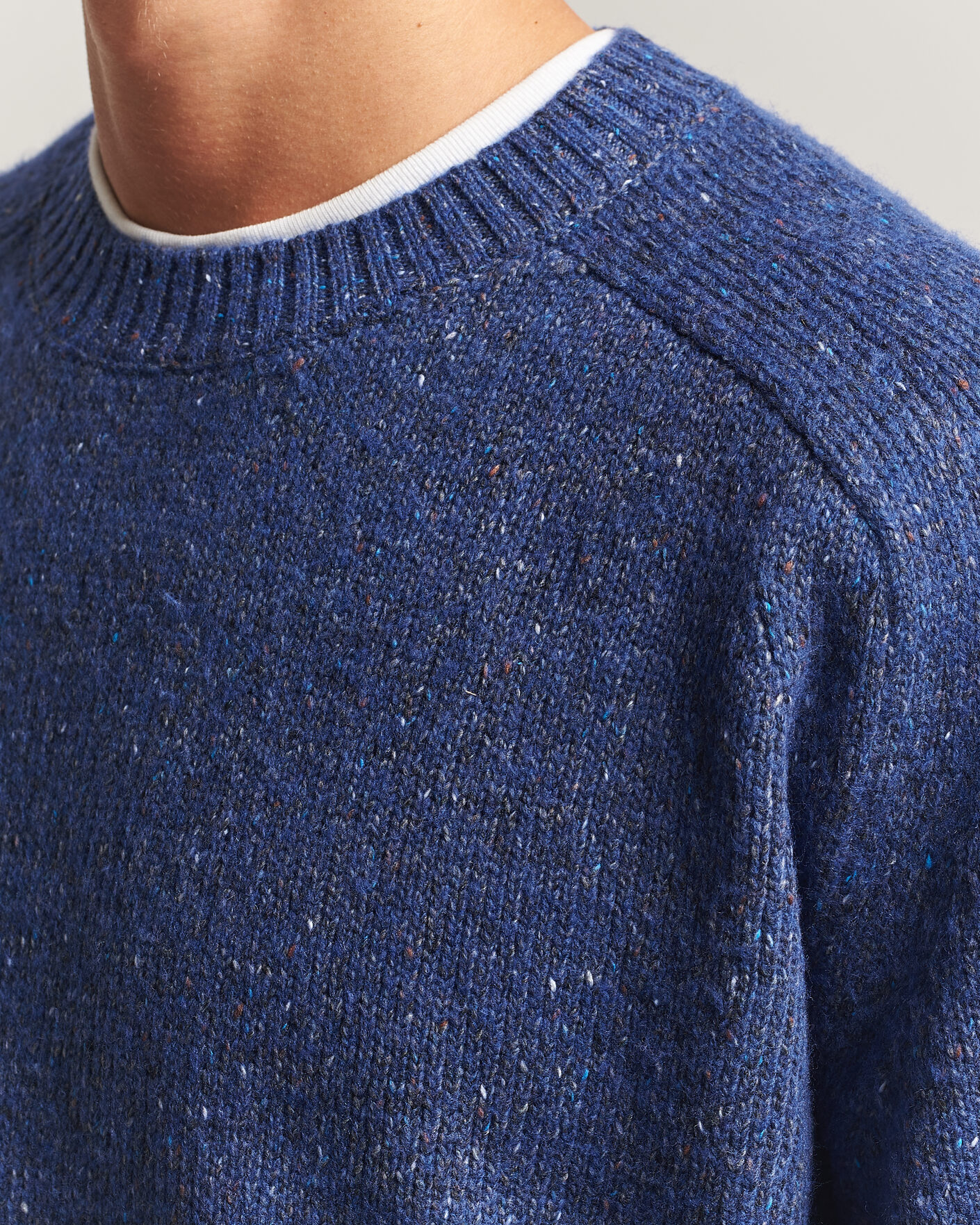 Herr | Tröjor | NN07 | Jim Neps Wool Knitted Sweater Blue Ignition