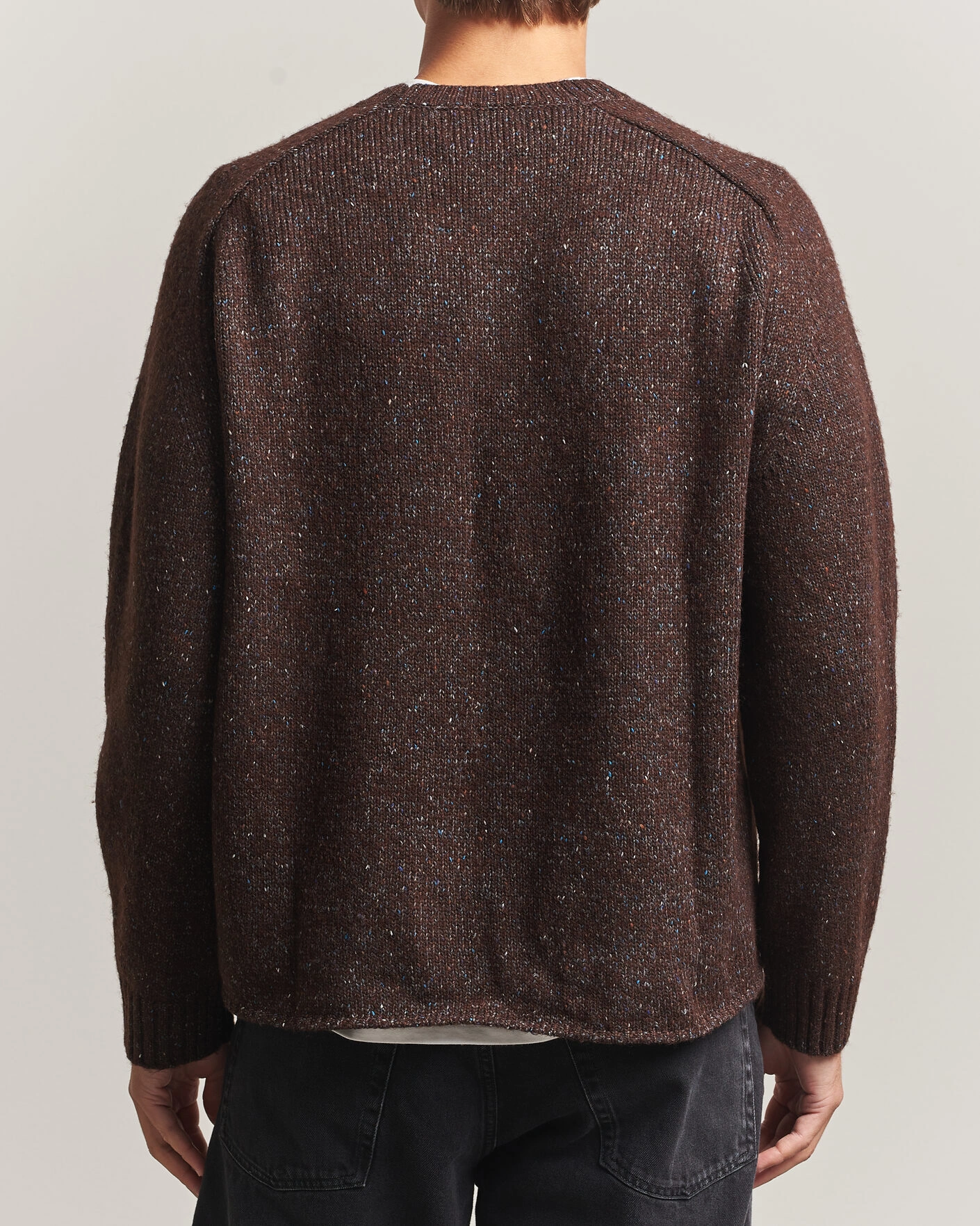 Herr | Tröjor | NN07 | Jim Neps Wool Knitted Sweater Deep Truffle