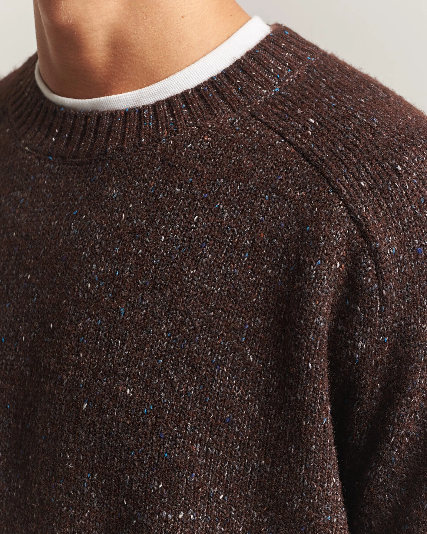 Herr | Tröjor | NN07 | Jim Neps Wool Knitted Sweater Deep Truffle