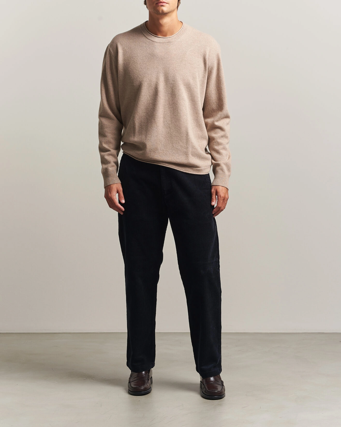 Herr | Tröjor | NN07 | Sammy Wool Knitted Sweater Clay Melange