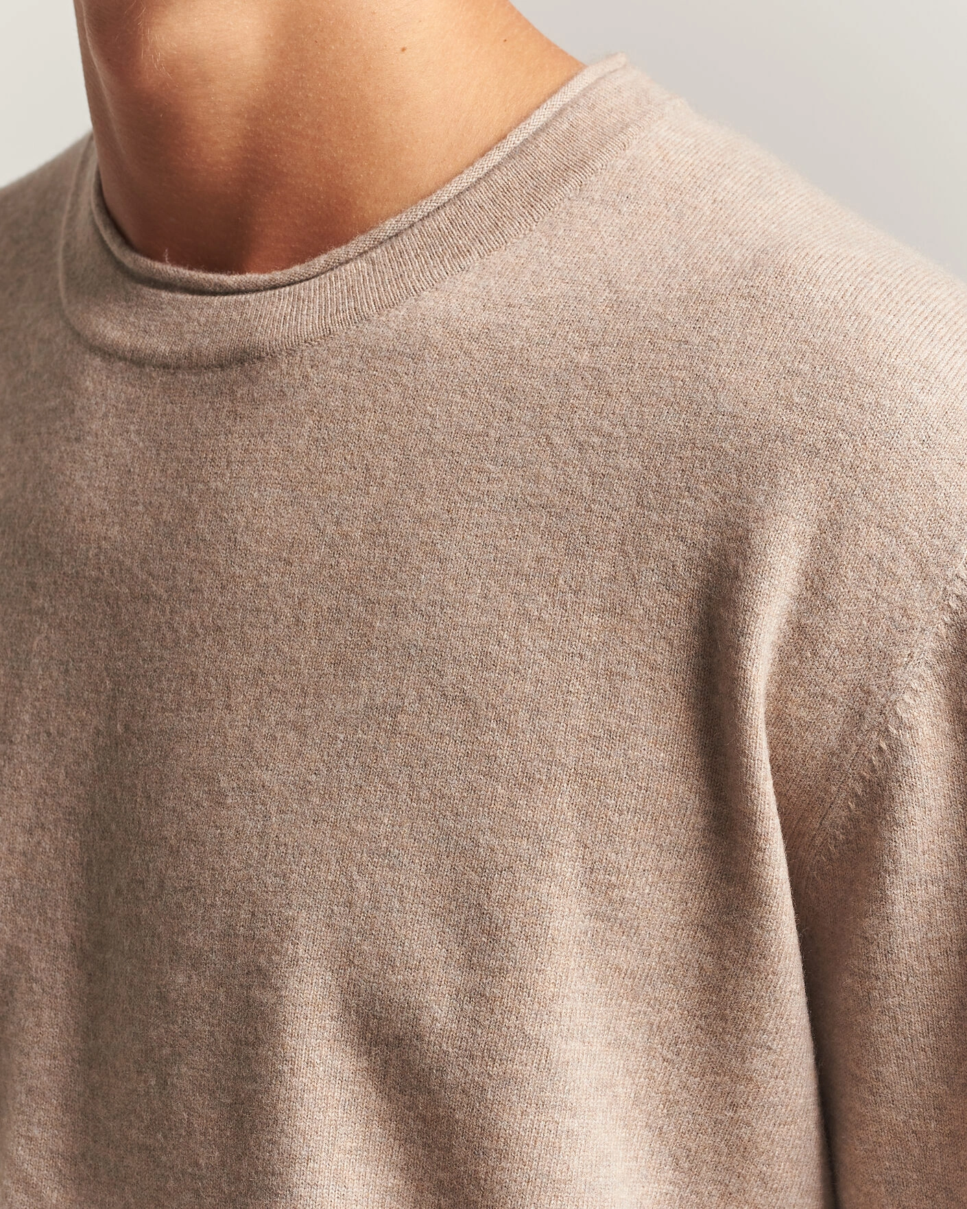 Herr | Tröjor | NN07 | Sammy Wool Knitted Sweater Clay Melange