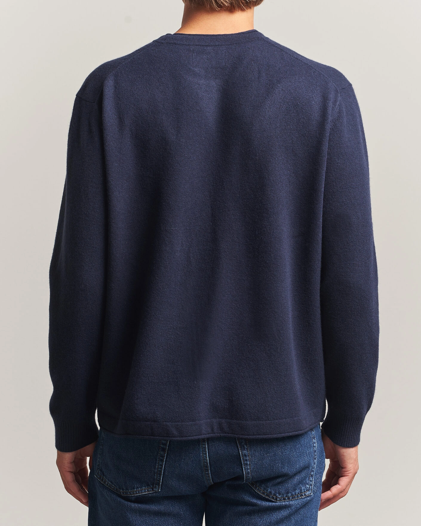 Herr | Tröjor | NN07 | Sammy Wool Knitted Sweater Navy Melange