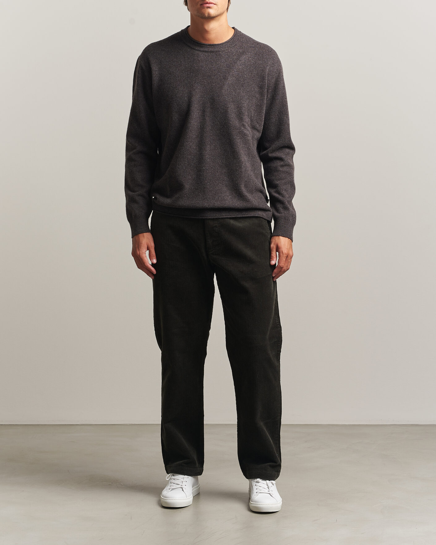 Herr | Tröjor | NN07 | Sammy Wool Knitted Sweater Earth Melange