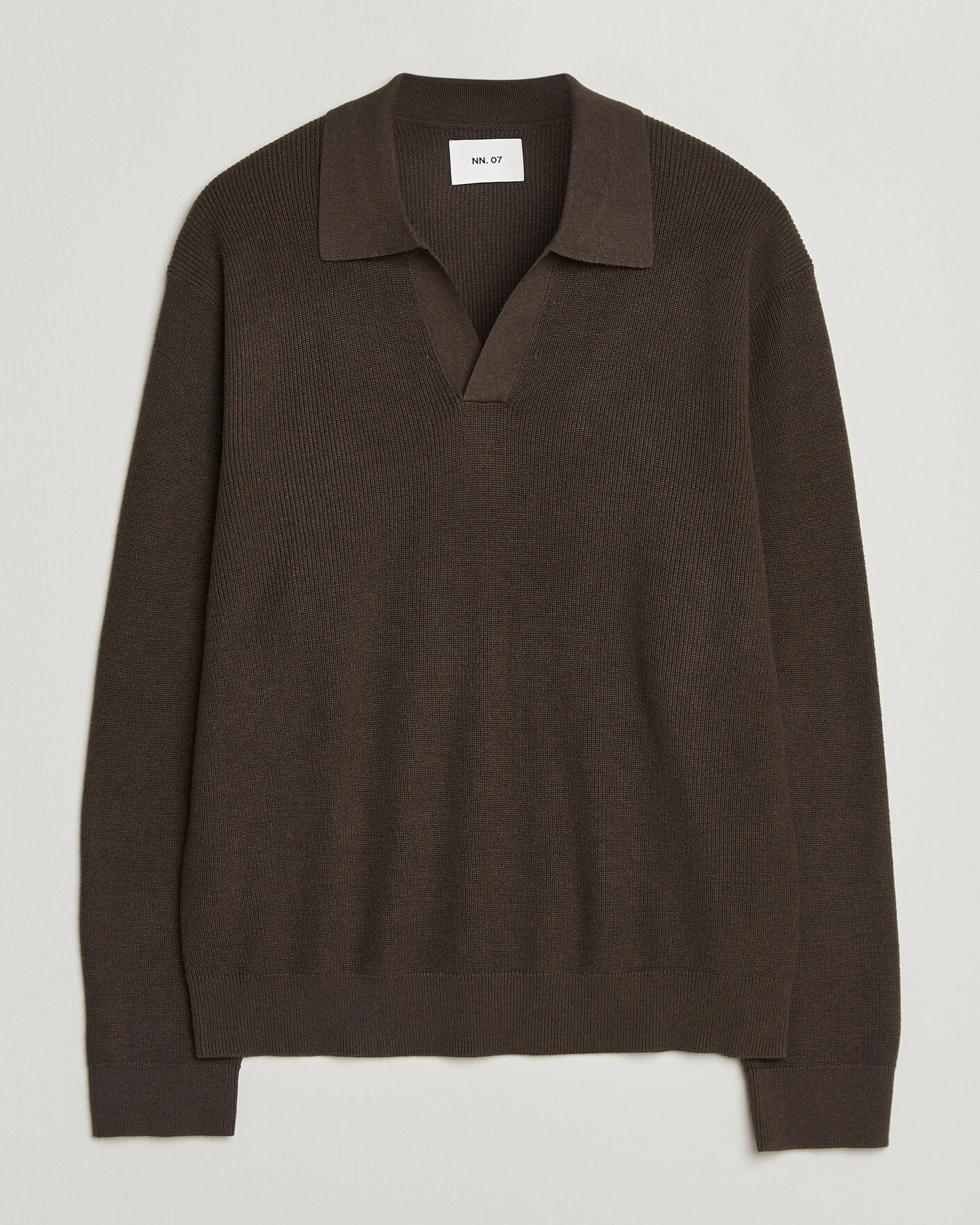 Herr |  | NN07 | Hope Cotton/Cashmere Rib Knitted Polo Brown