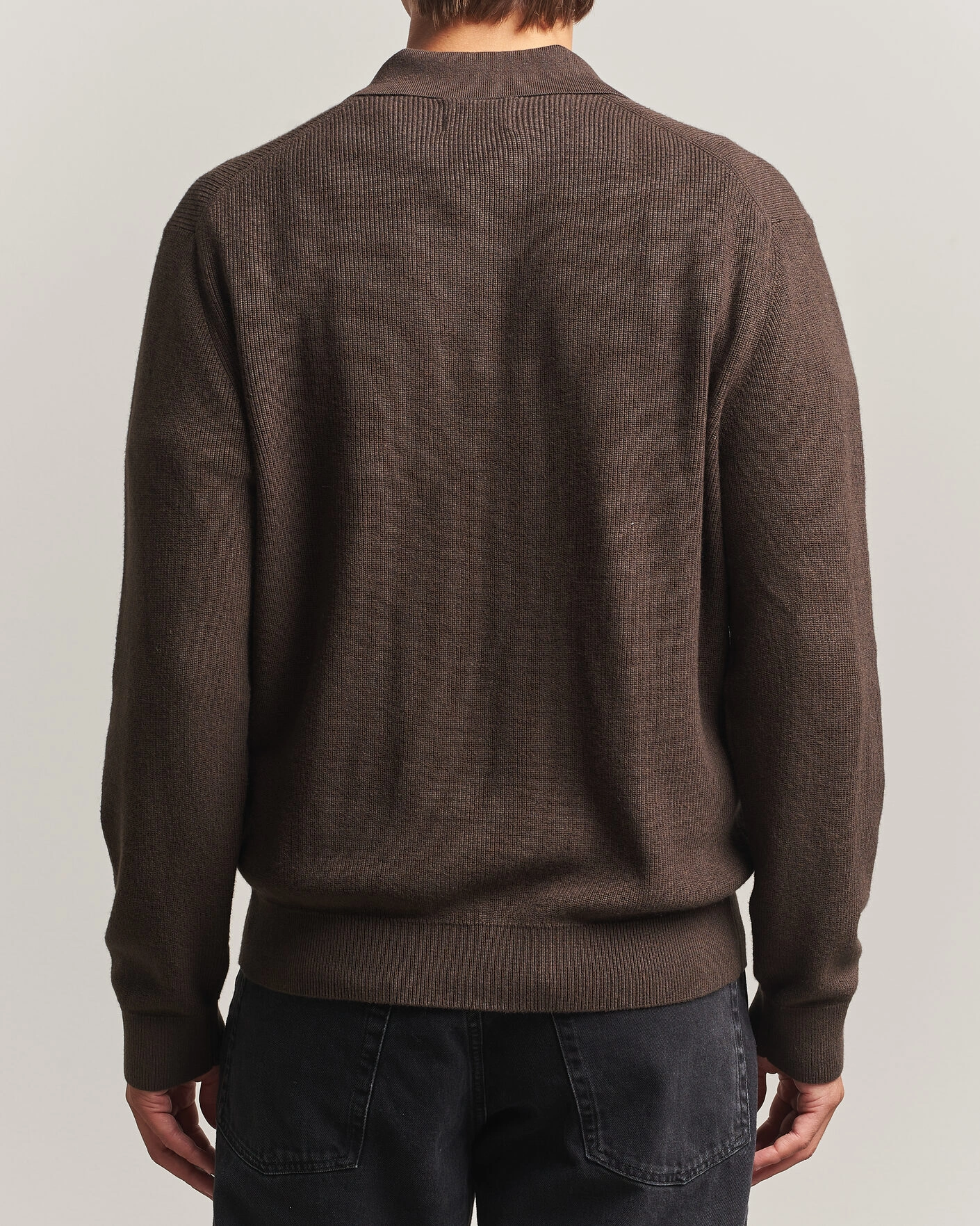 Herr | Tröjor | NN07 | Hope Cotton/Cashmere Rib Knitted Polo Brown