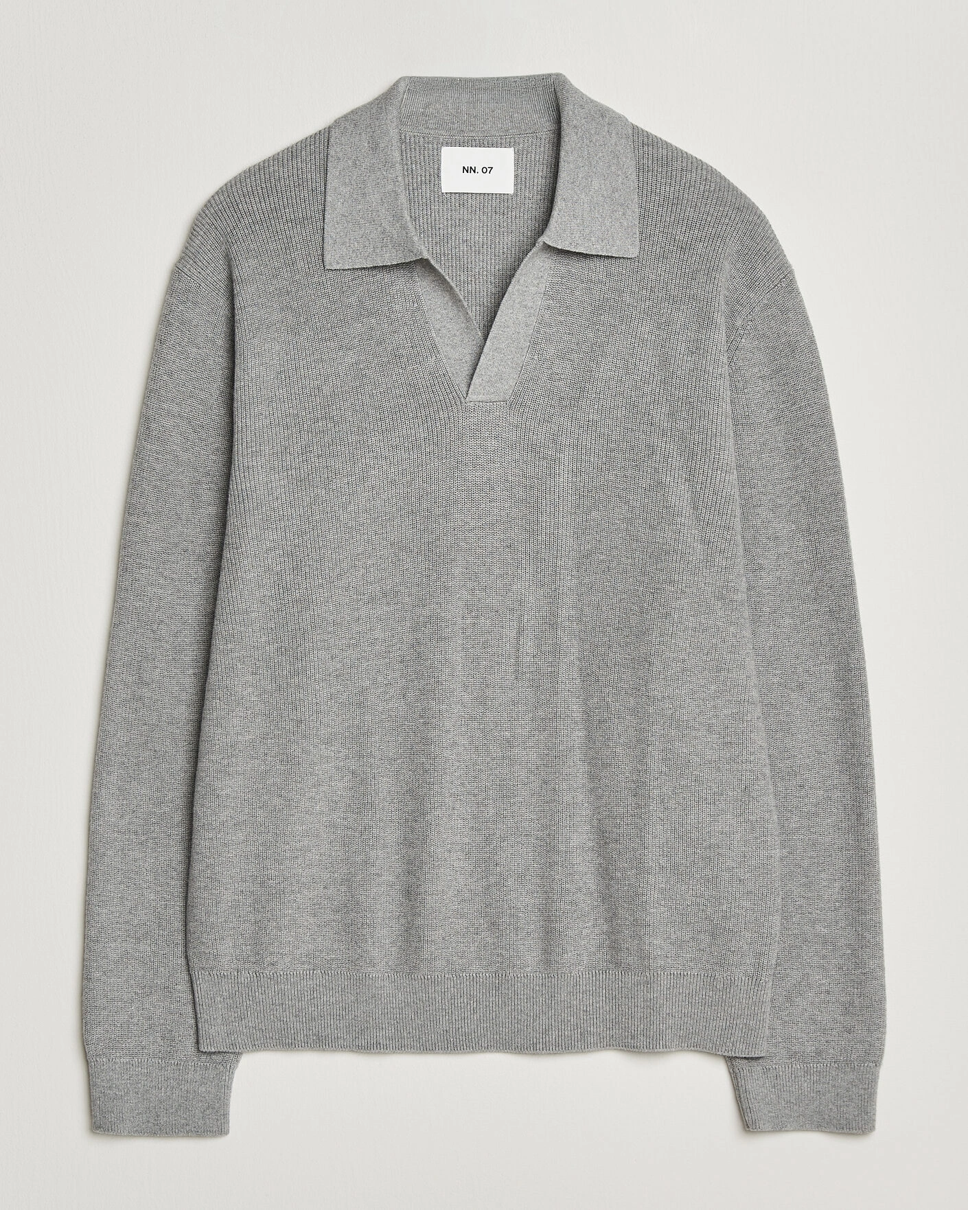 Herr | Tröjor | NN07 | Hope Cotton/Cashmere Rib Knitted Polo Grey