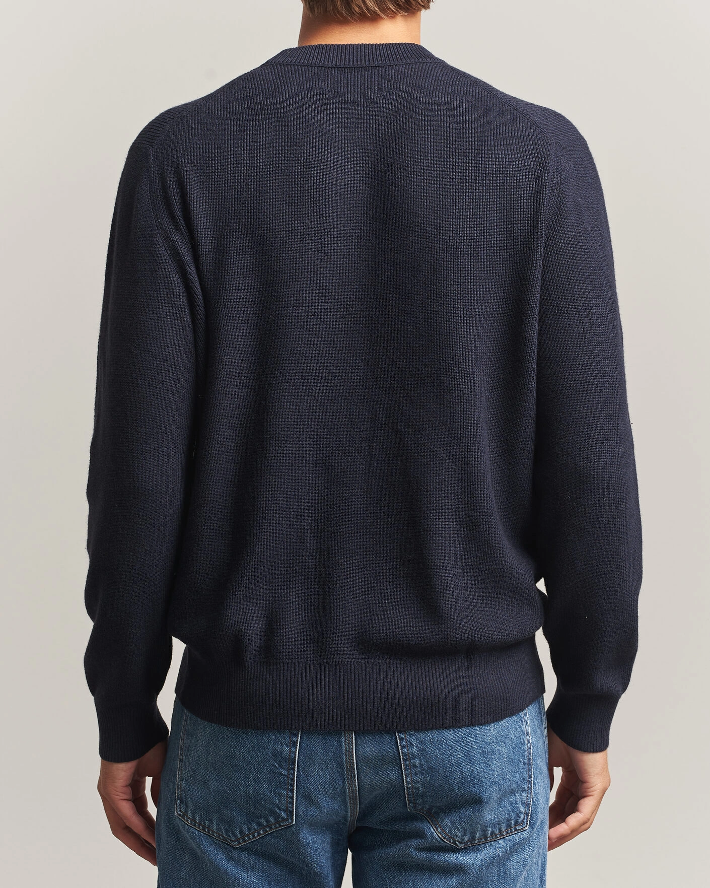 Herr | Tröjor | NN07 | Hope Cotton/Cashmere Rib Knitted Sweater Navy