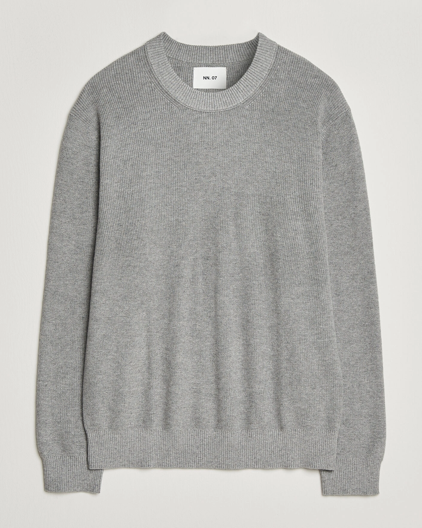 Herr | Tröjor | NN07 | Hope Cotton/Cashmere Rib Knitted Sweater Grey
