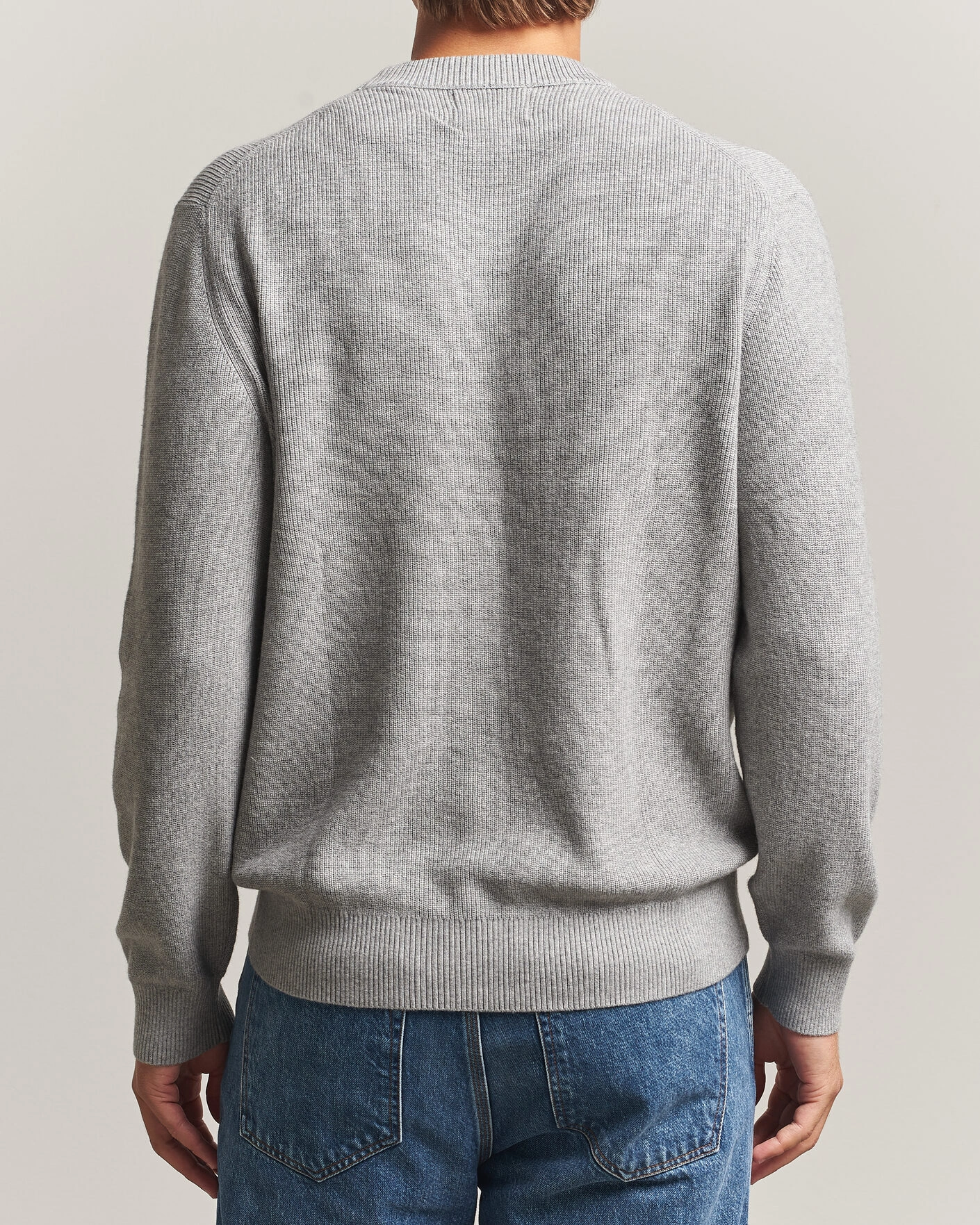 Herr | Tröjor | NN07 | Hope Cotton/Cashmere Rib Knitted Sweater Grey
