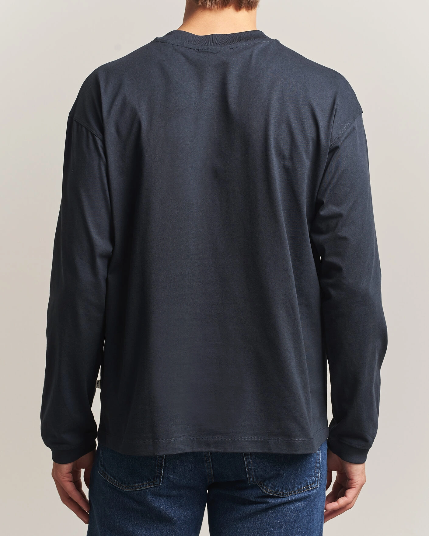 Herr | T-Shirts | NN07 | Lionel Suvin Cotton Long Sleeve T-Shirt Deep Navy