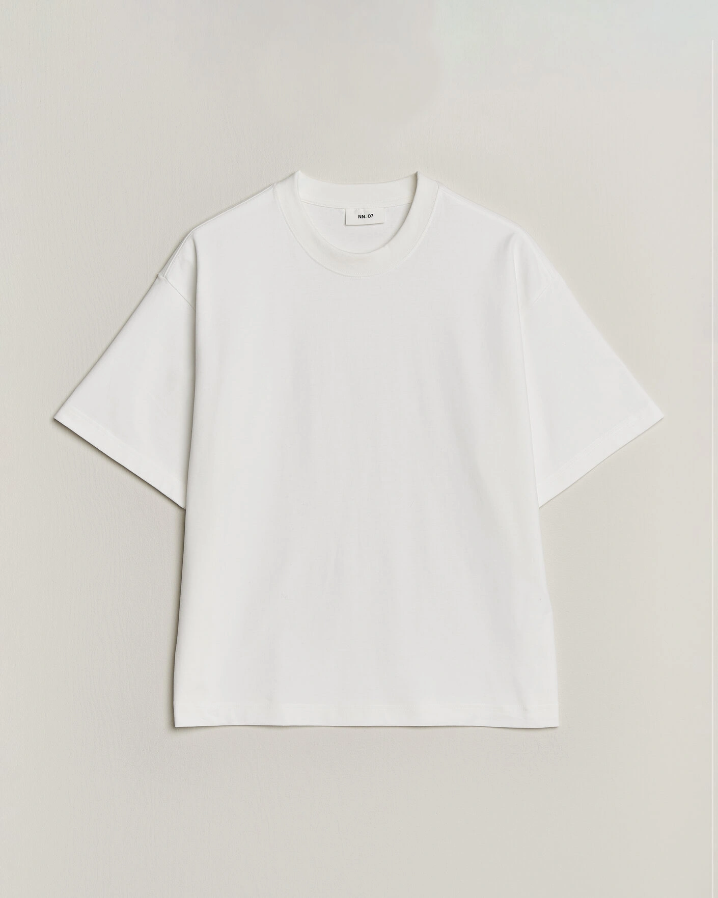 Herr | T-Shirts | NN07 | David Heavy Crew Neck T-Shirt White