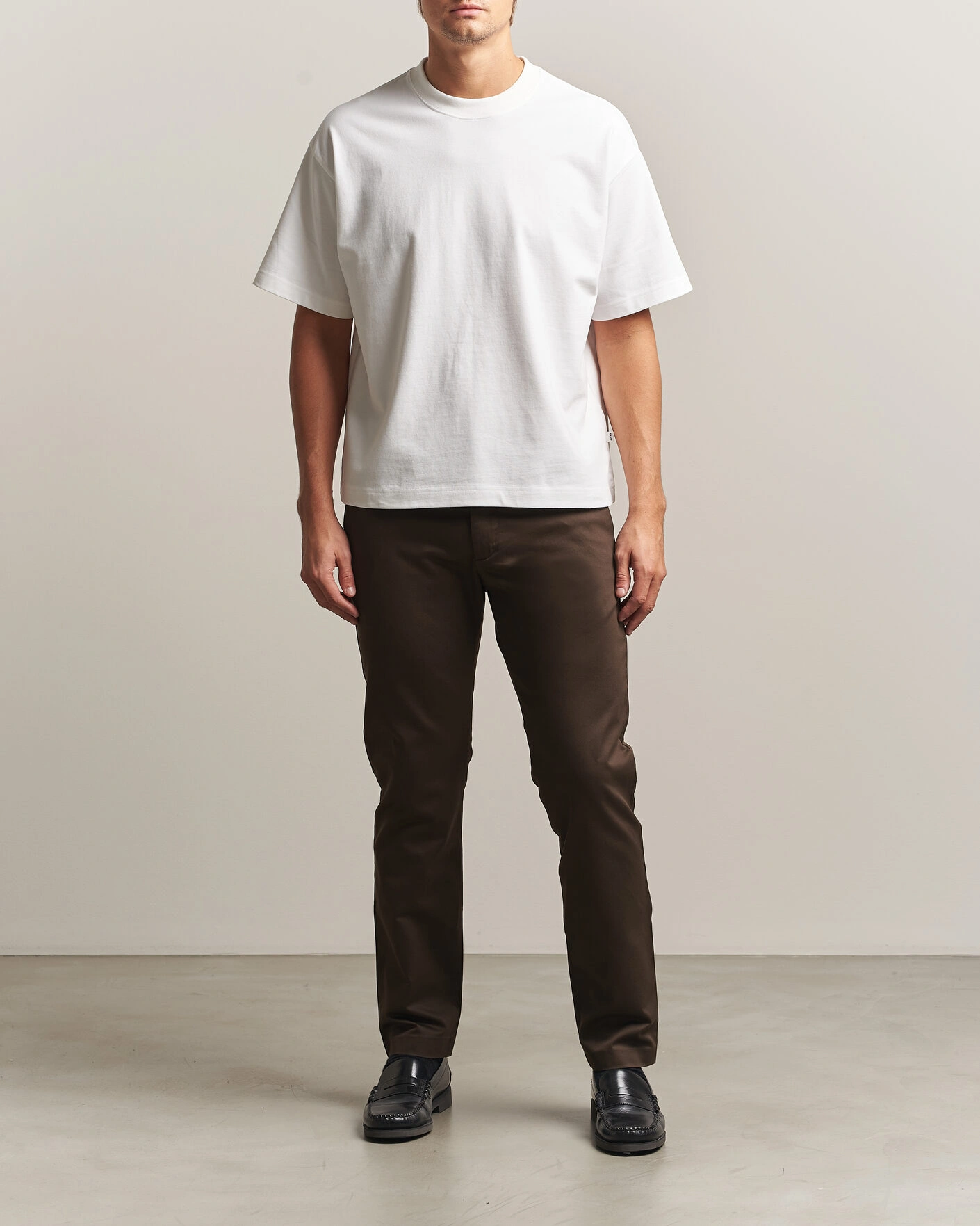 Herr | T-Shirts | NN07 | David Heavy Crew Neck T-Shirt White