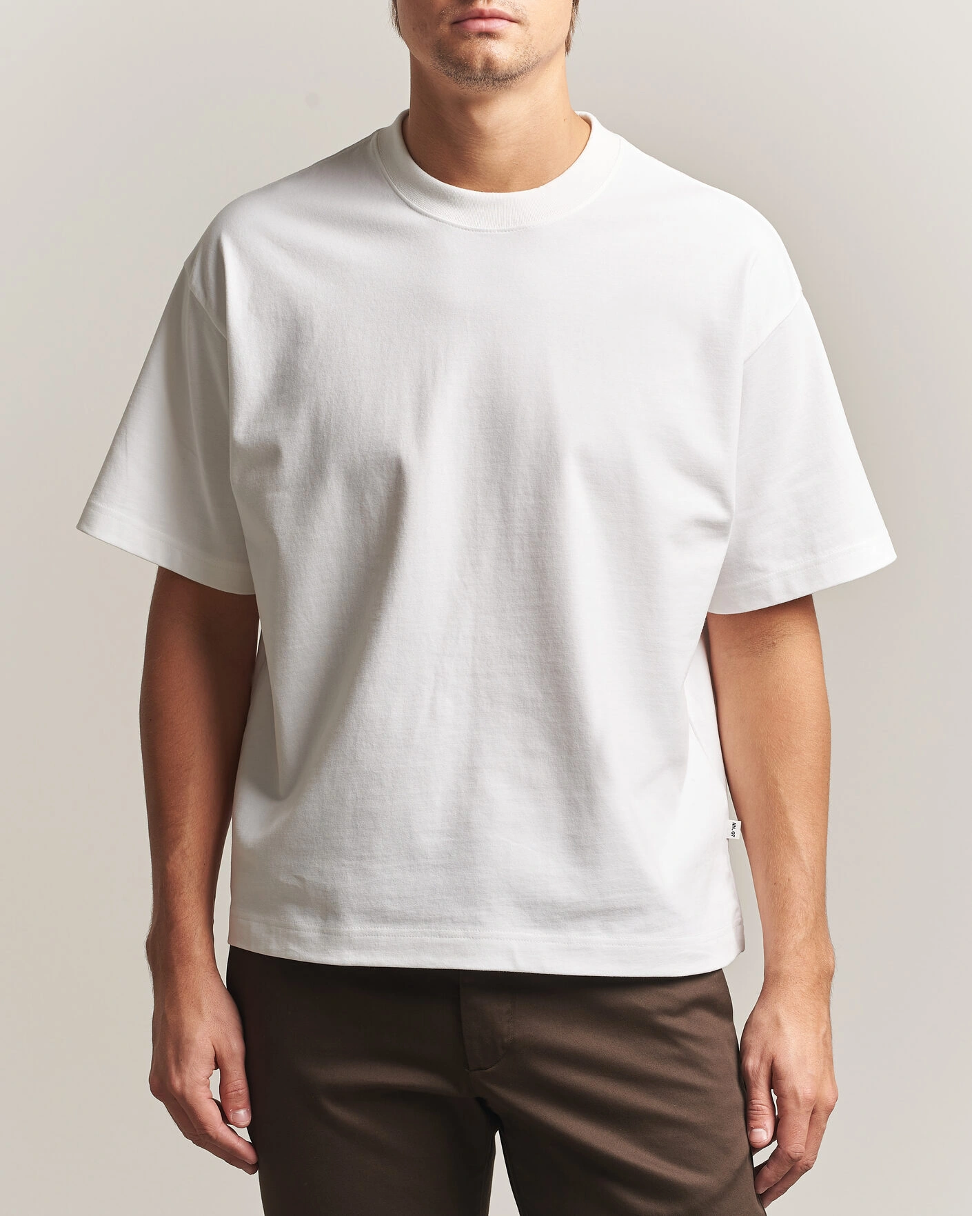 Herr | T-Shirts | NN07 | David Heavy Crew Neck T-Shirt White