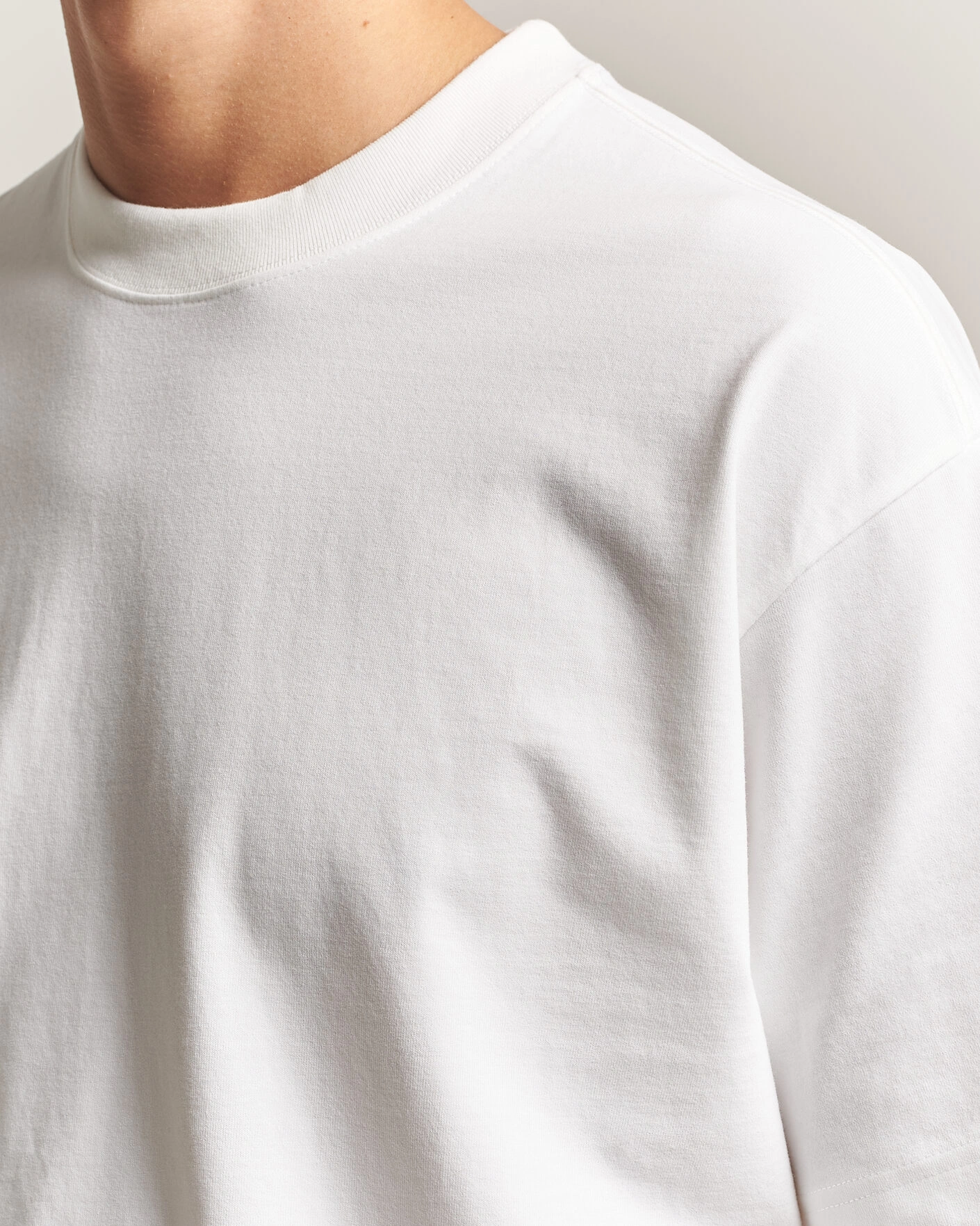 Herr | T-Shirts | NN07 | David Heavy Crew Neck T-Shirt White