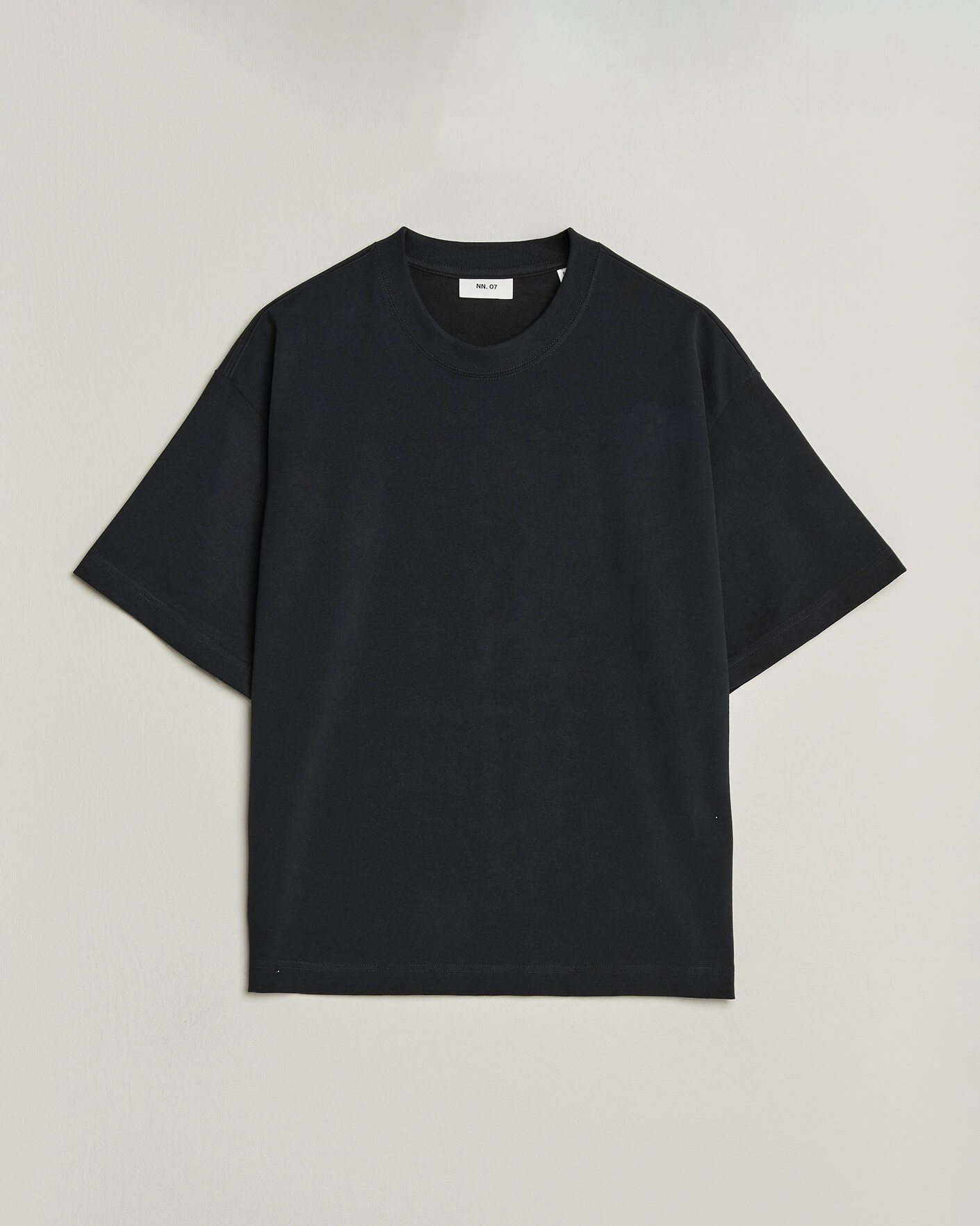 Herr | T-Shirts | NN07 | David Heavy Crew Neck T-Shirt Black