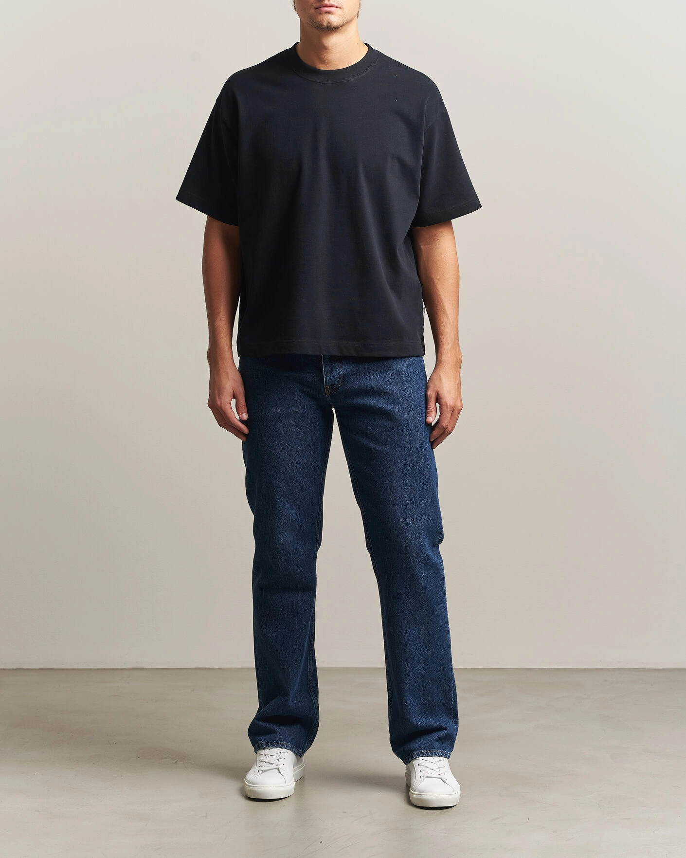 Herr | T-Shirts | NN07 | David Heavy Crew Neck T-Shirt Black