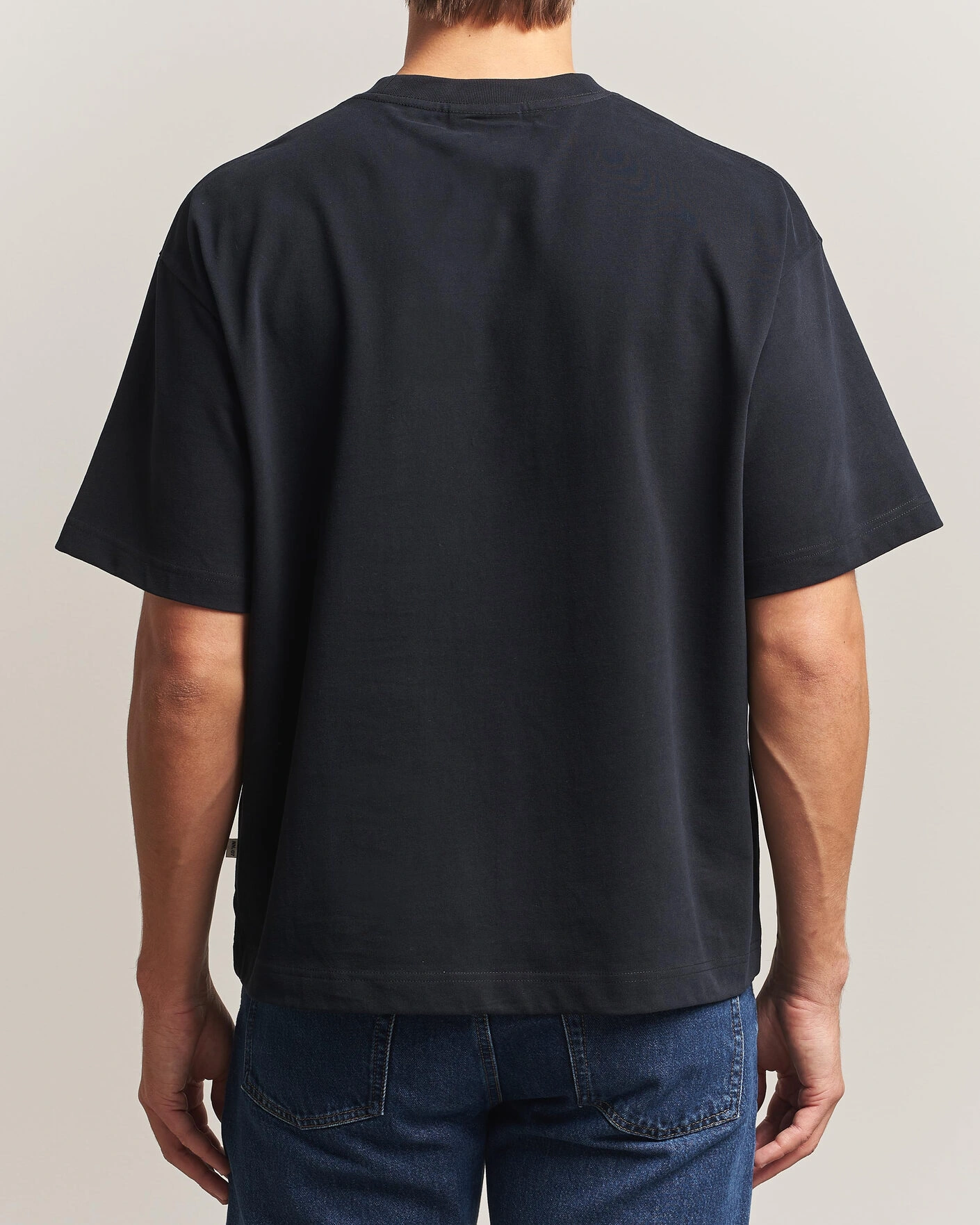 Herr | T-Shirts | NN07 | David Heavy Crew Neck T-Shirt Black