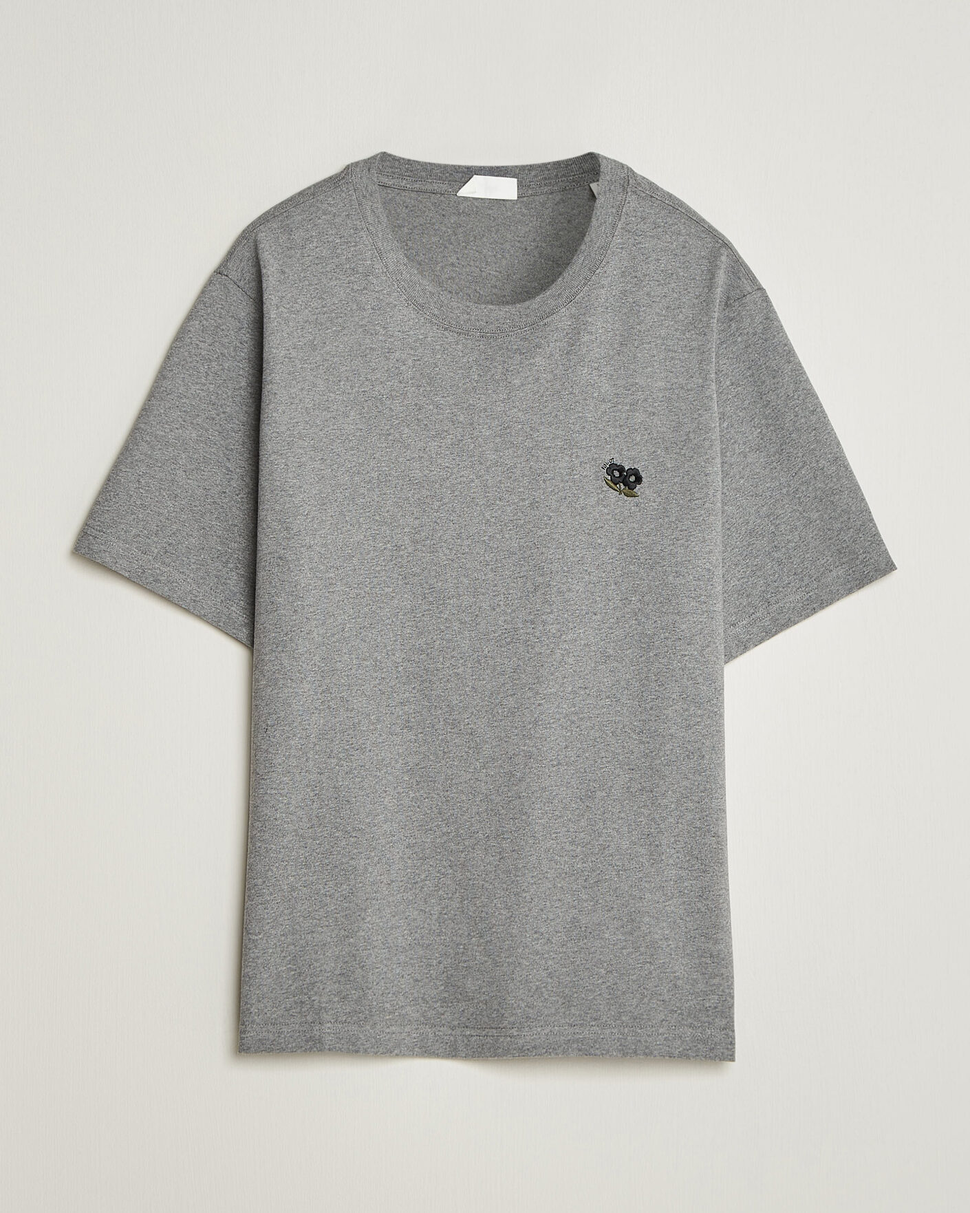 Herr | T-Shirts | NN07 | Jett Embroidered Crew Neck T-Shirt Grey Melange