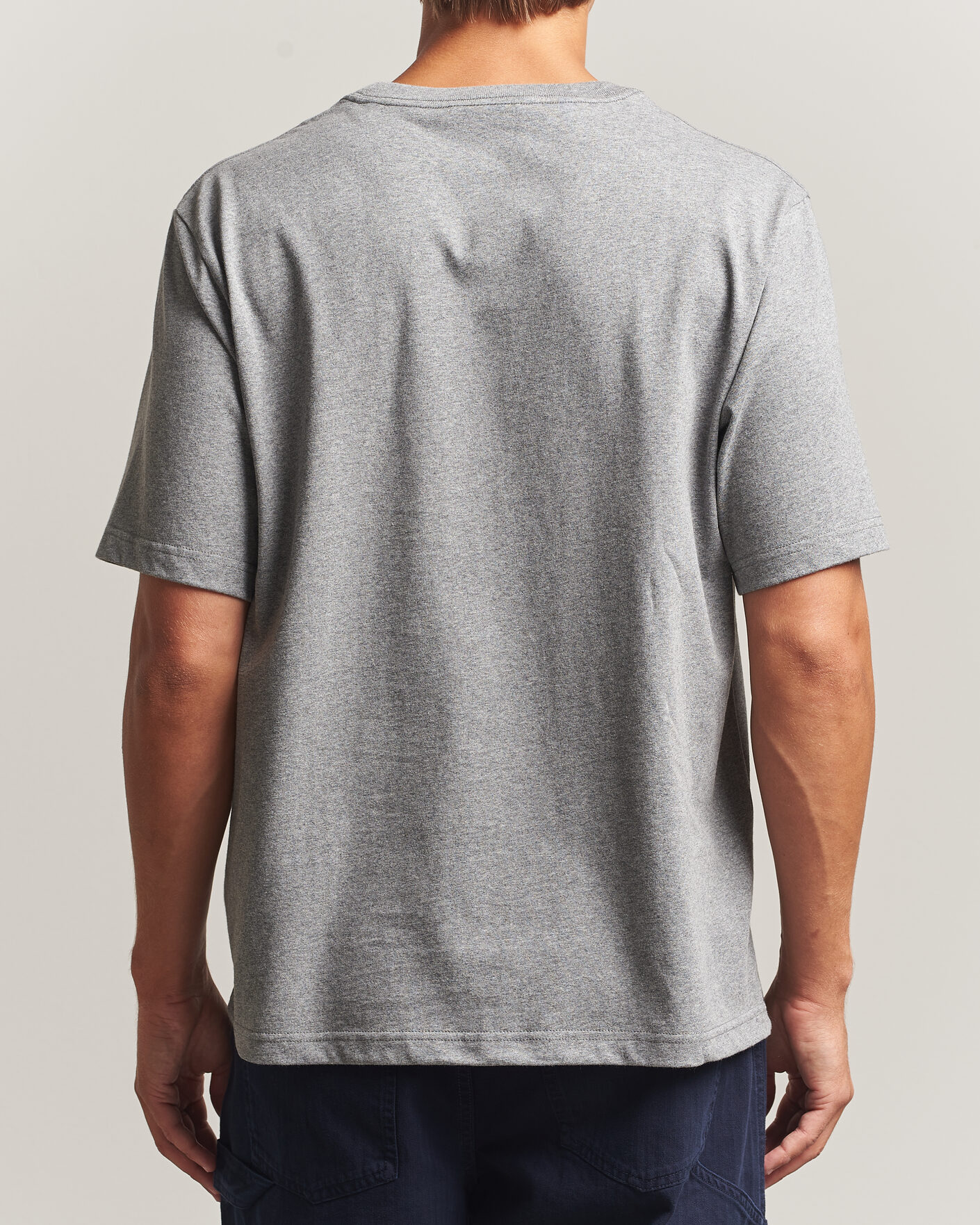 Herr | T-Shirts | NN07 | Jett Embroidered Crew Neck T-Shirt Grey Melange