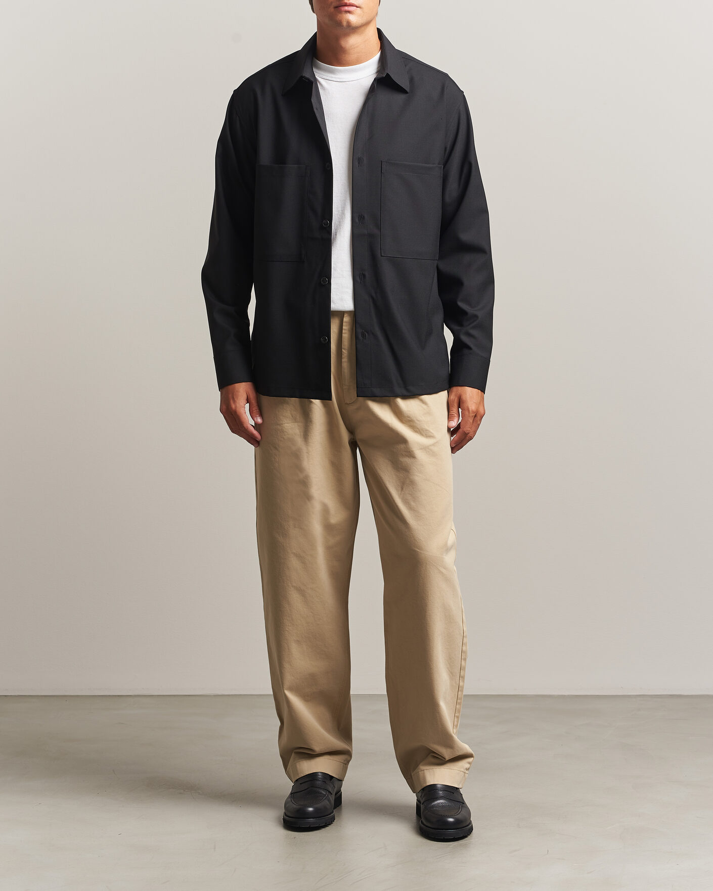 Herr | Skjortor | NN07 | Freddy Wool Overshirt Black