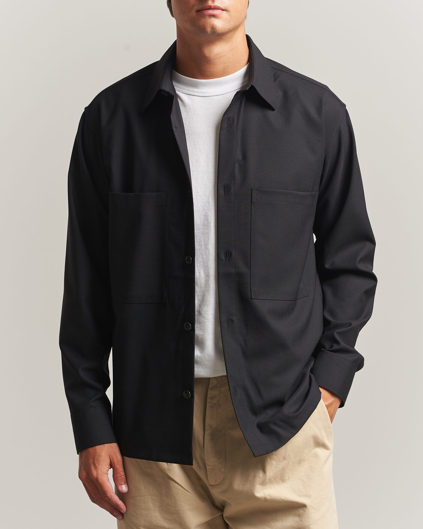 Herr | Skjortor | NN07 | Freddy Wool Overshirt Black