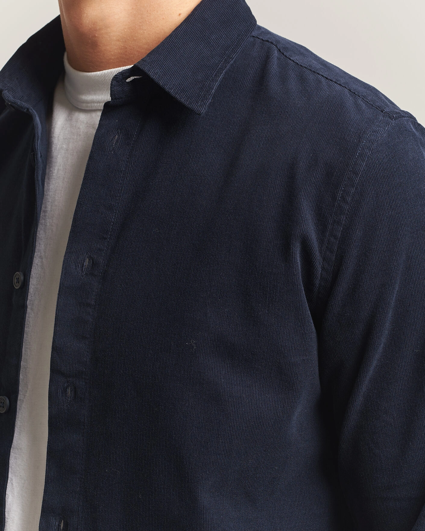 Herr | Skjortor | NN07 | Asher Baby Cord Shirt Navy Blue
