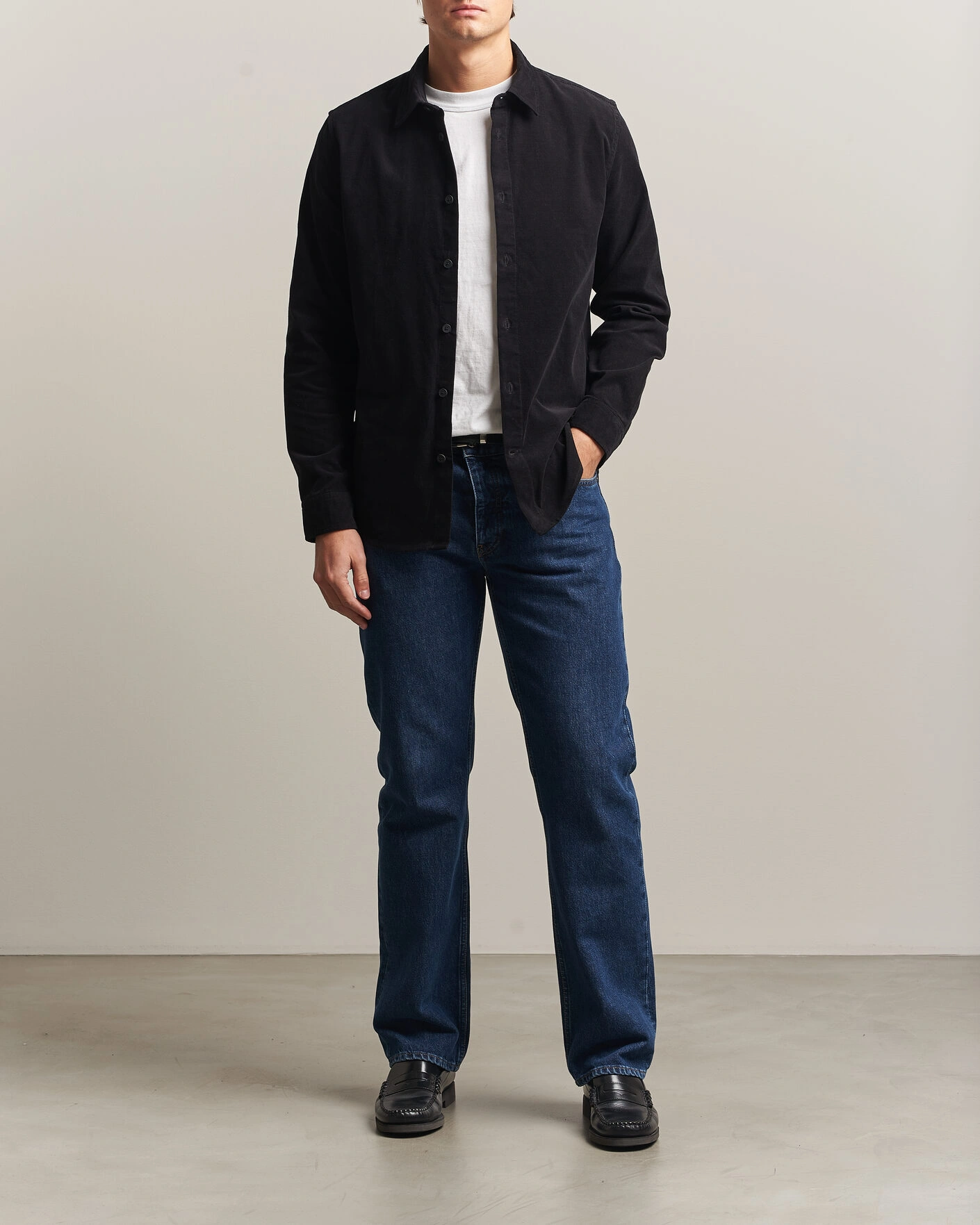 Herr | Skjortor | NN07 | Asher Baby Cord Shirt Black