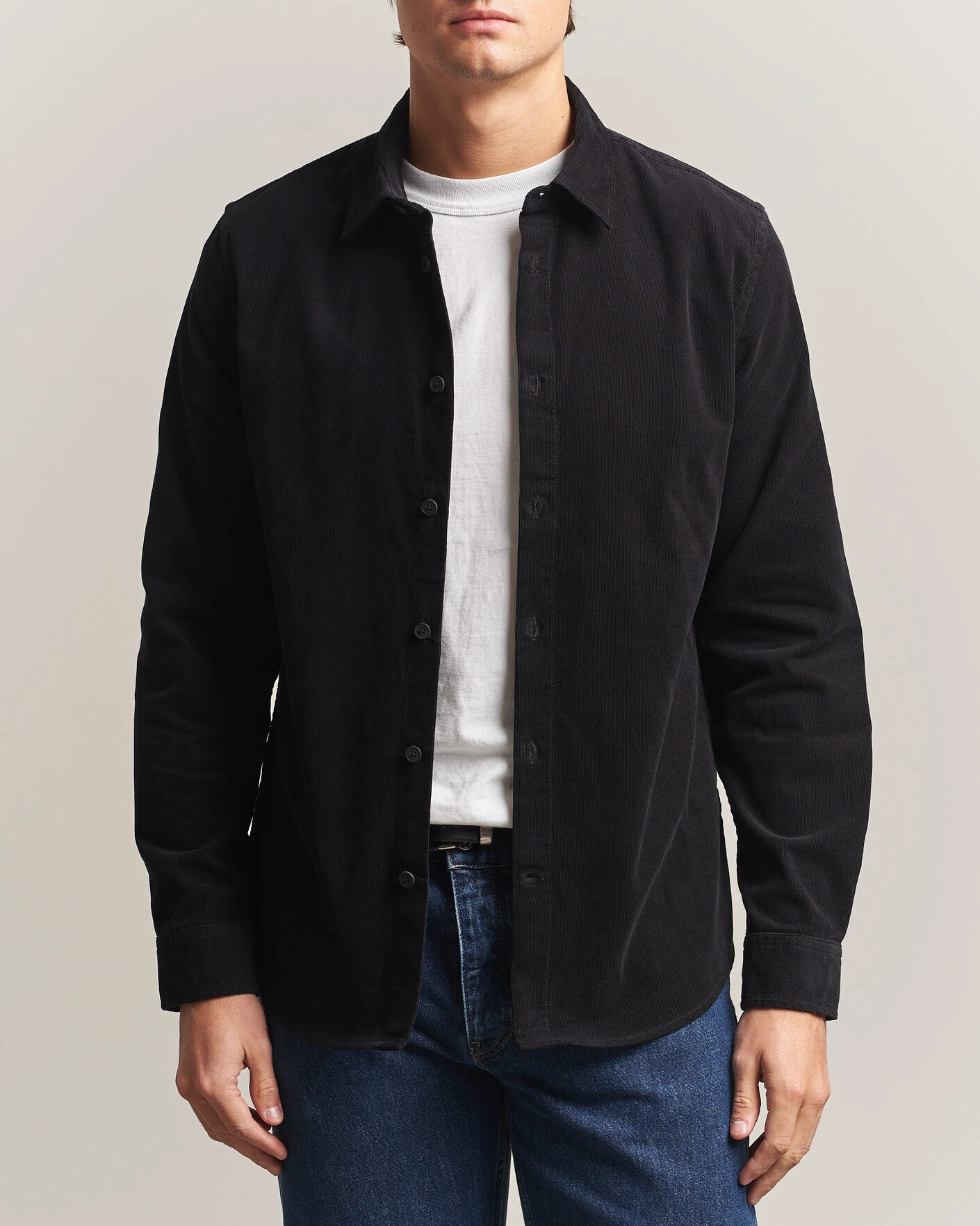 Herr | Skjortor | NN07 | Asher Baby Cord Shirt Black
