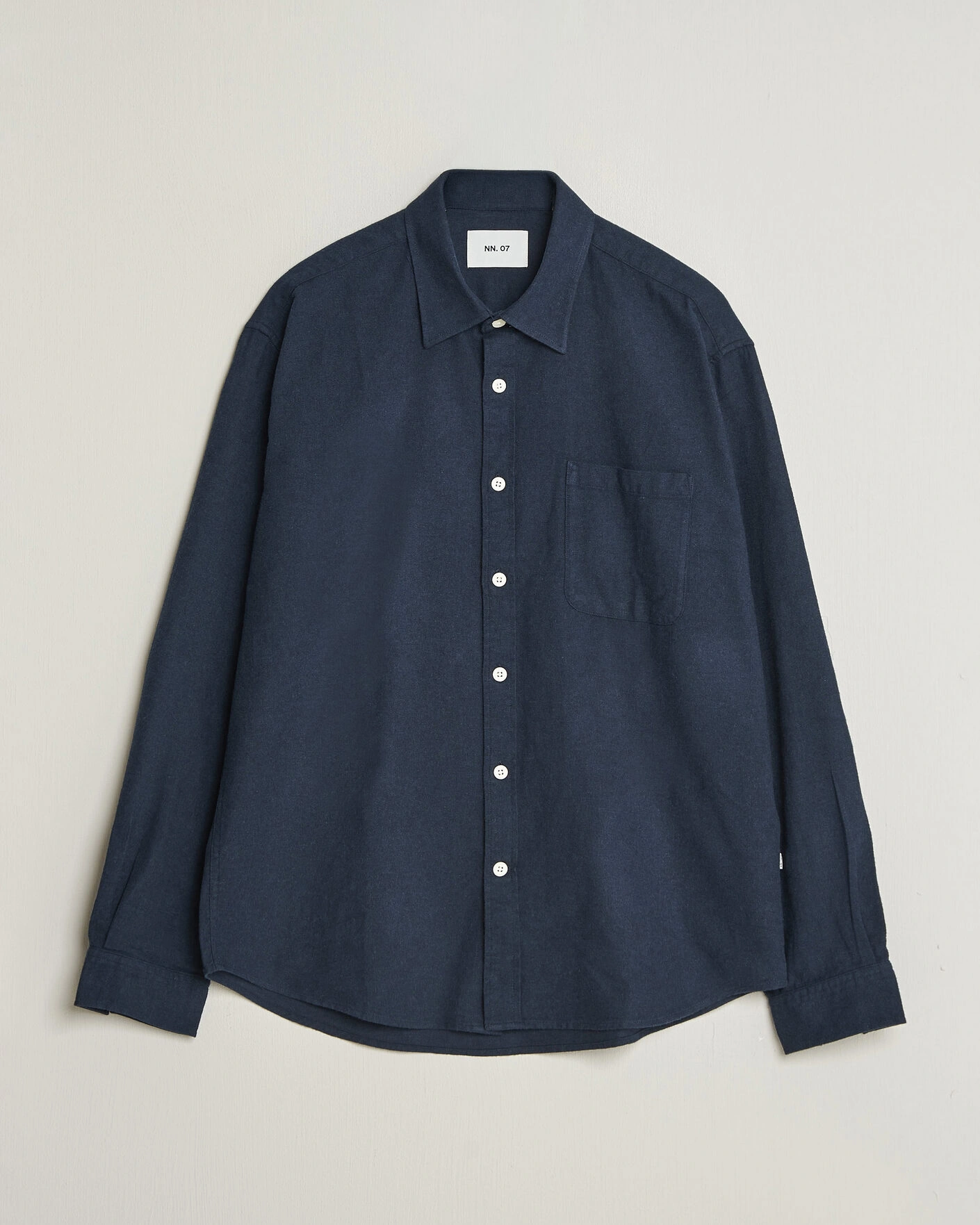 Herr | Skjortor | NN07 | Dino Brushed Flannel Shirt Navy Blue