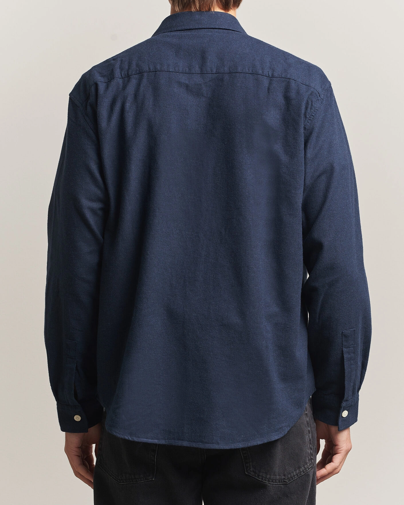 Herr | Skjortor | NN07 | Dino Brushed Flannel Shirt Navy Blue