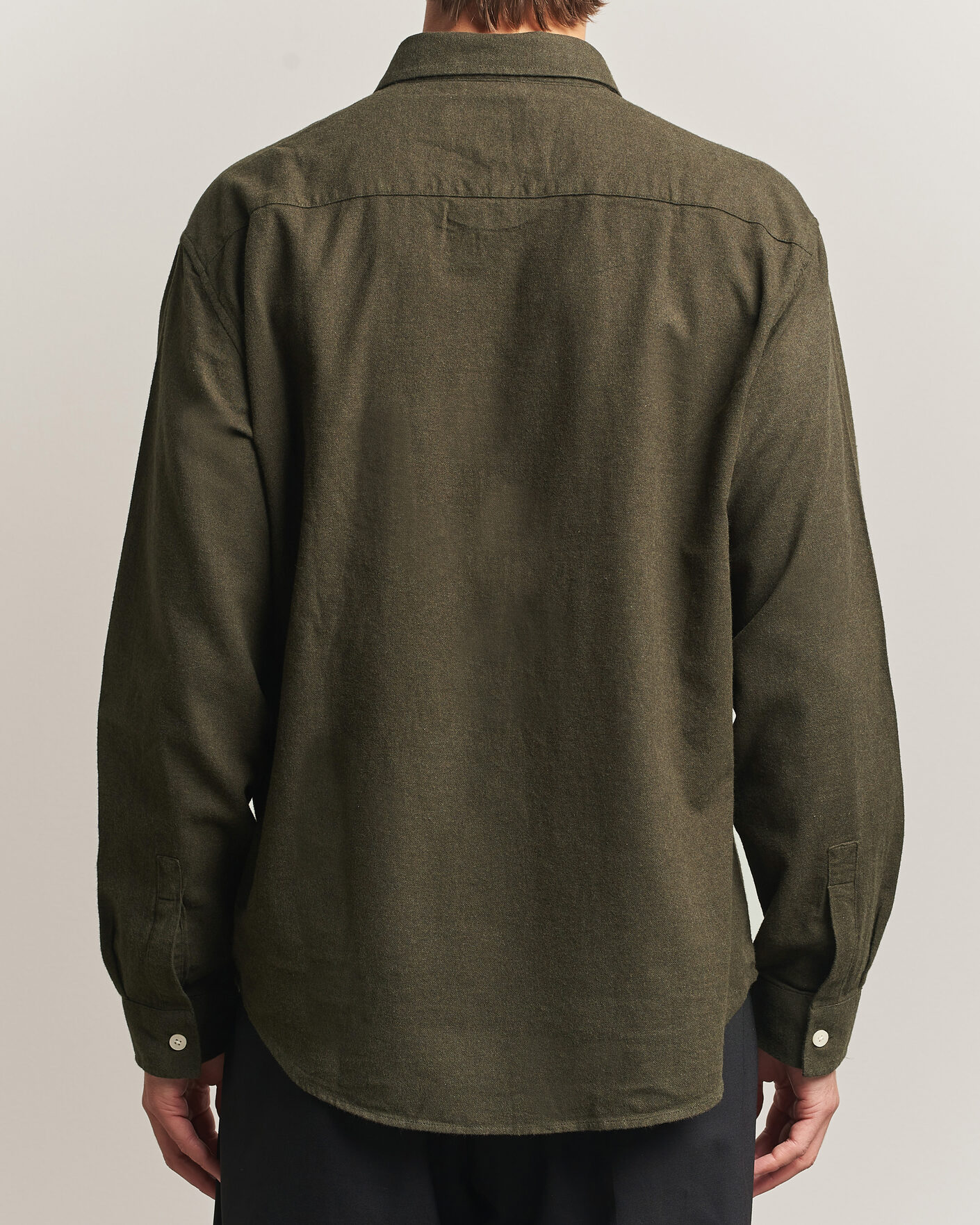 Herr | Skjortor | NN07 | Dino Brushed Flannel Shirt Dark Army