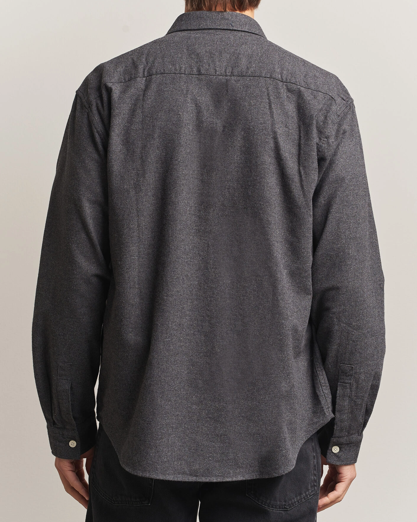 Herr | Skjortor | NN07 | Dino Brushed Flannel Shirt Dark Grey