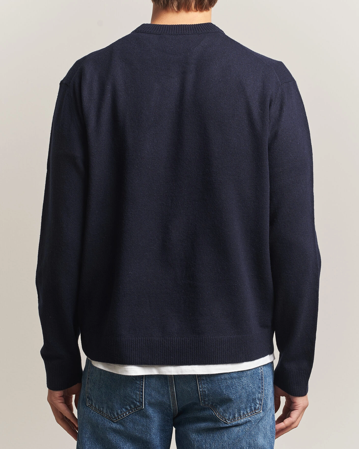 Herr | Tröjor | NN07 | Raz Lambswool Knitted Sweater Deep Navy
