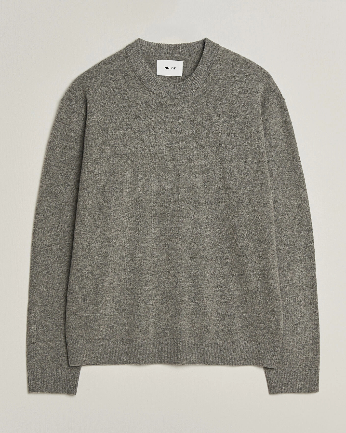 Herr | Tröjor | NN07 | Raz Lambswool Knitted Sweater Grey Melange