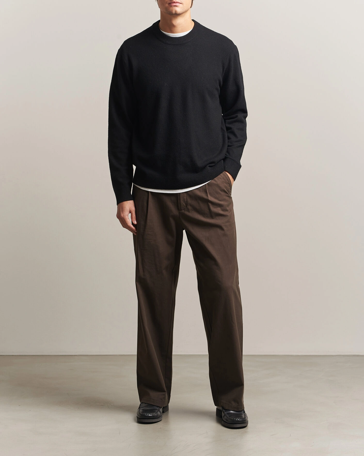 Herr | Tröjor | NN07 | Raz Lambswool Knitted Sweater Black