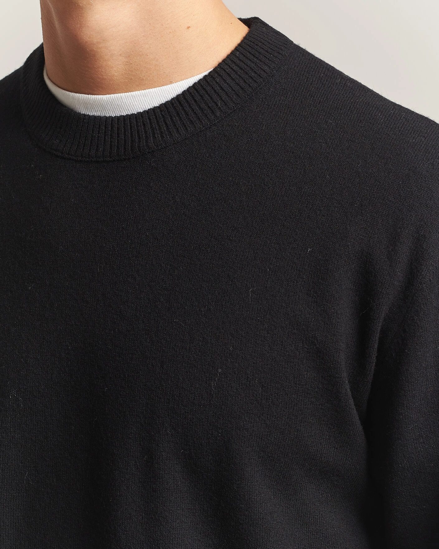 Herr | Tröjor | NN07 | Raz Lambswool Knitted Sweater Black