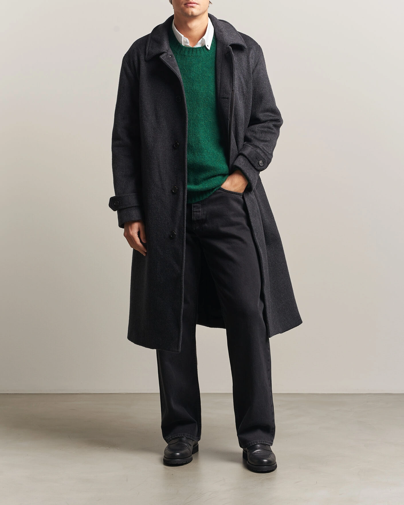 Herr | Jackor | NN07 | Gibson Wool/Cashmere Coat Dark Grey