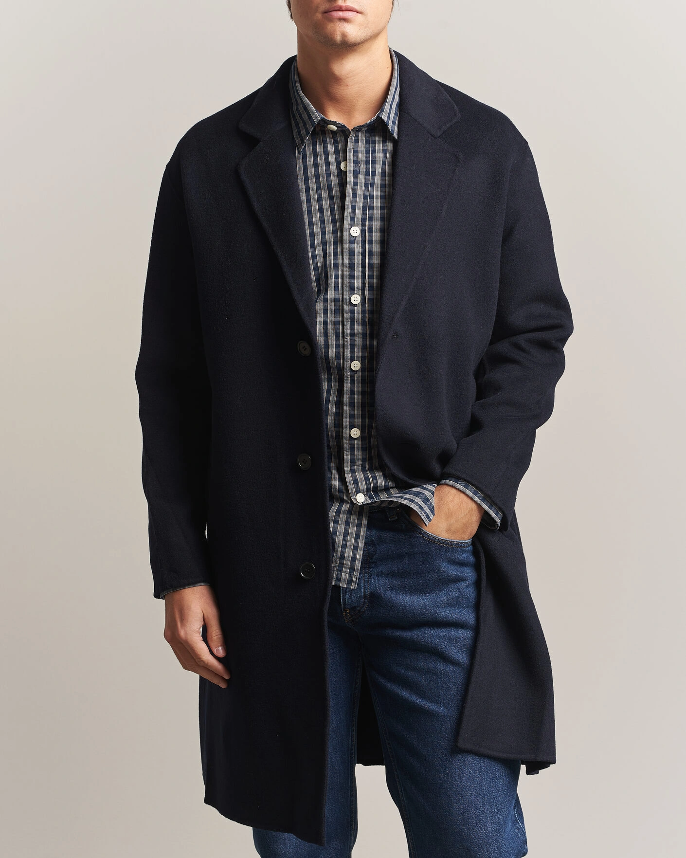 Herr | Jackor | NN07 | Kendrick Wool Coat Navy Blue