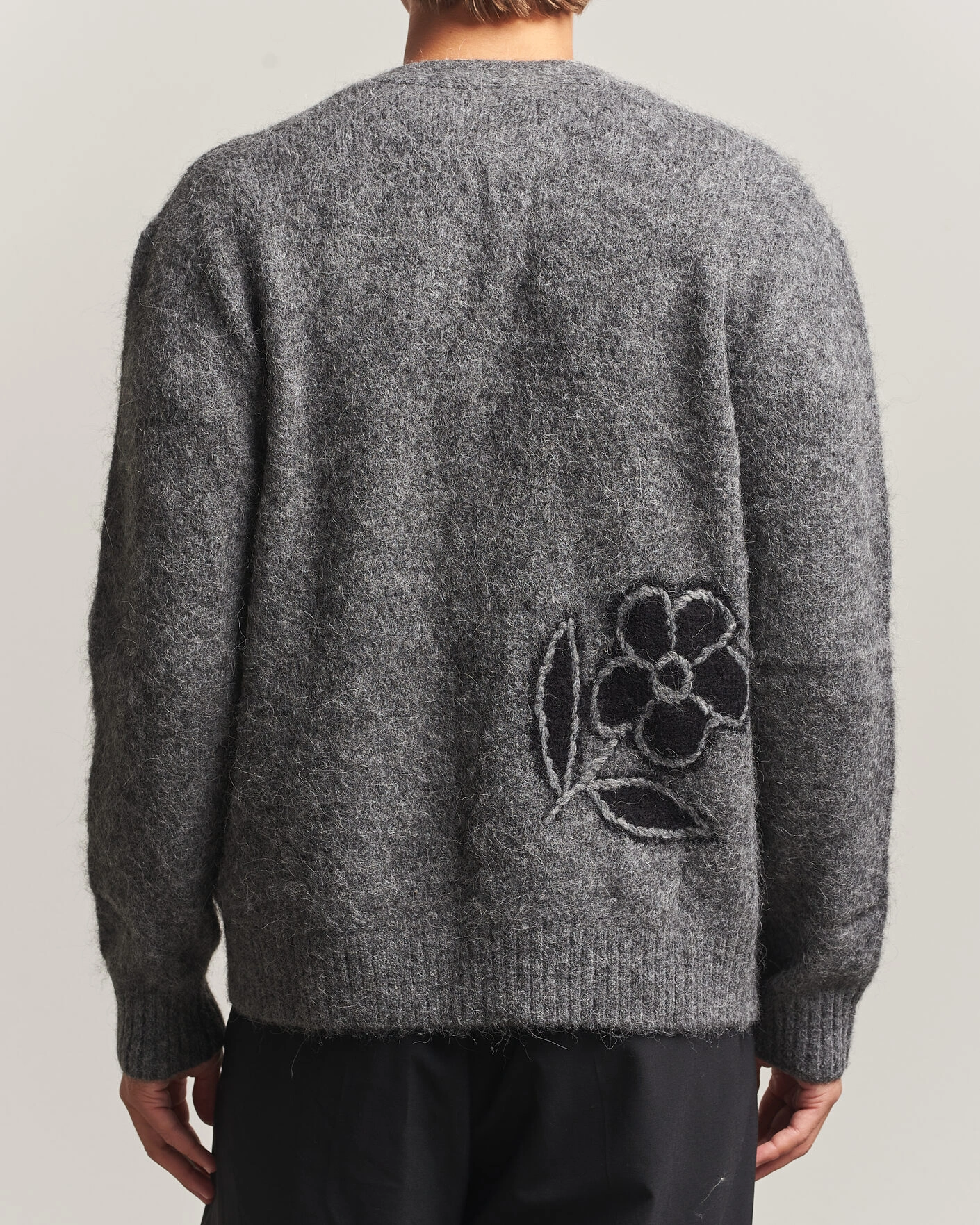 Herr | Tröjor | NN07 | Kyle Alpaca Knitted Cardigan Dark Grey Melange
