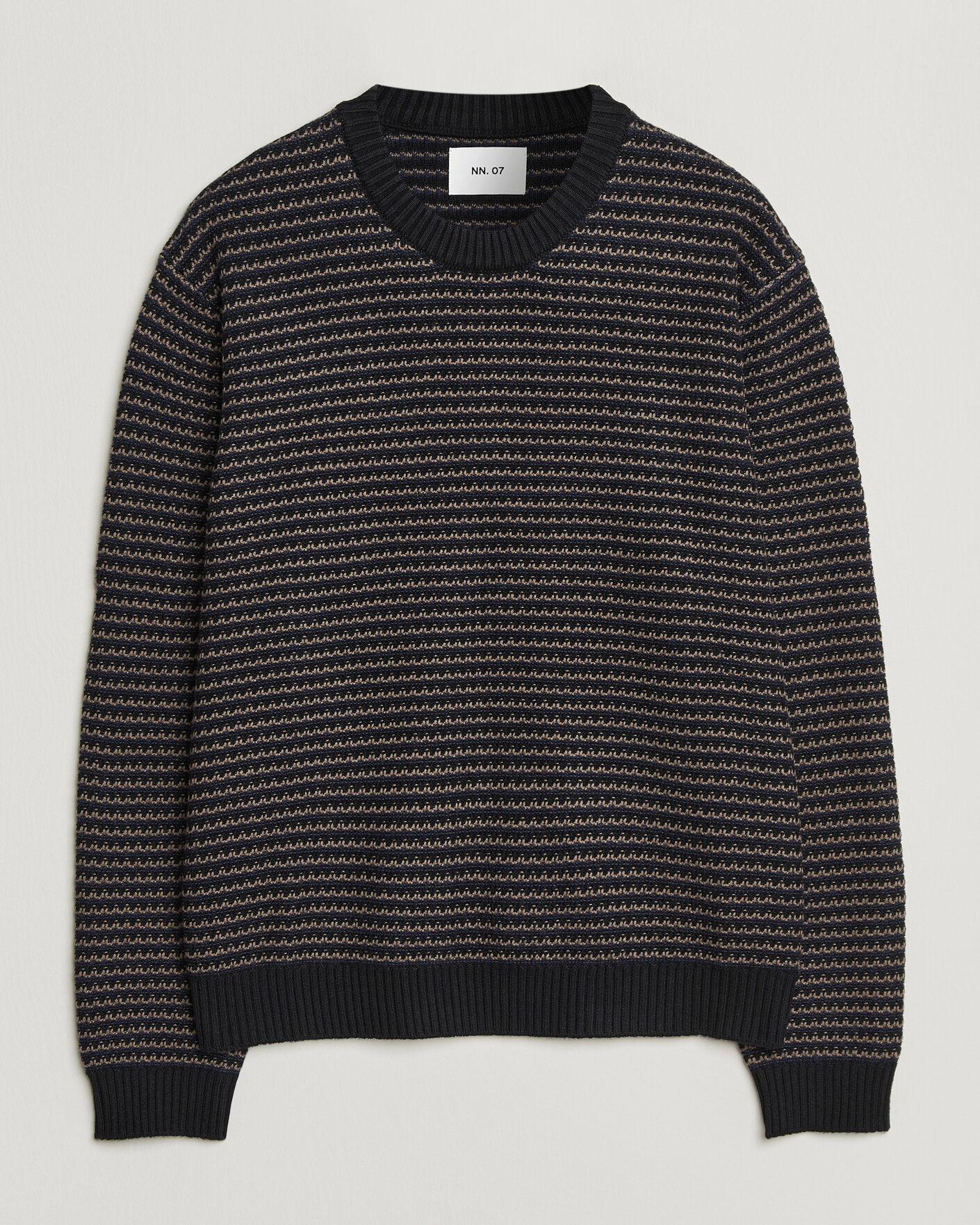 Herr | Tröjor | NN07 | Russell Cotton/Wool Structured Sweater Navy Blue