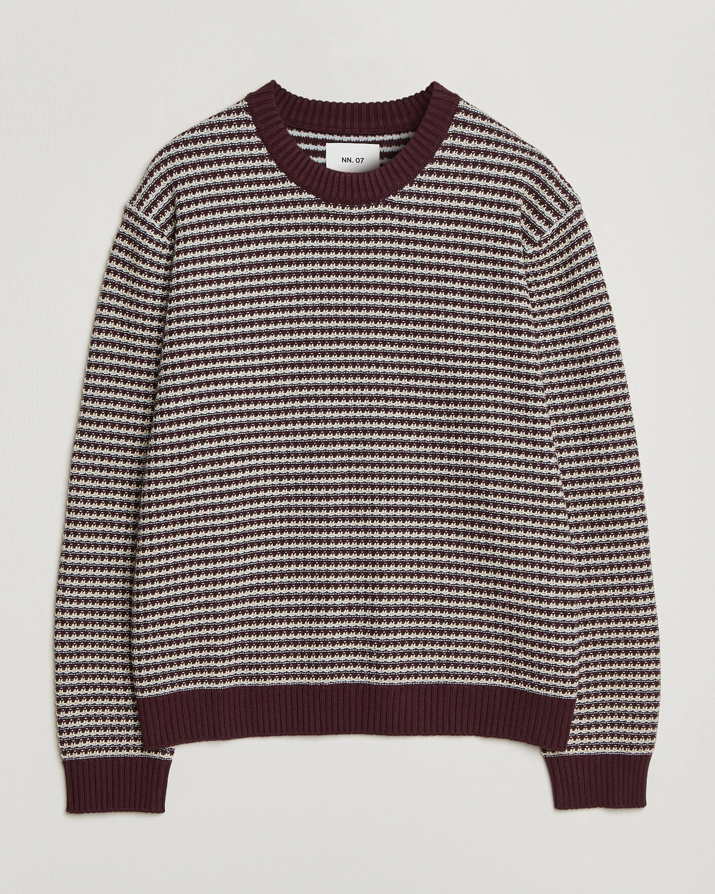 Herr | Tröjor | NN07 | Russell Cotton/Wool Structured Sweater Winetasting
