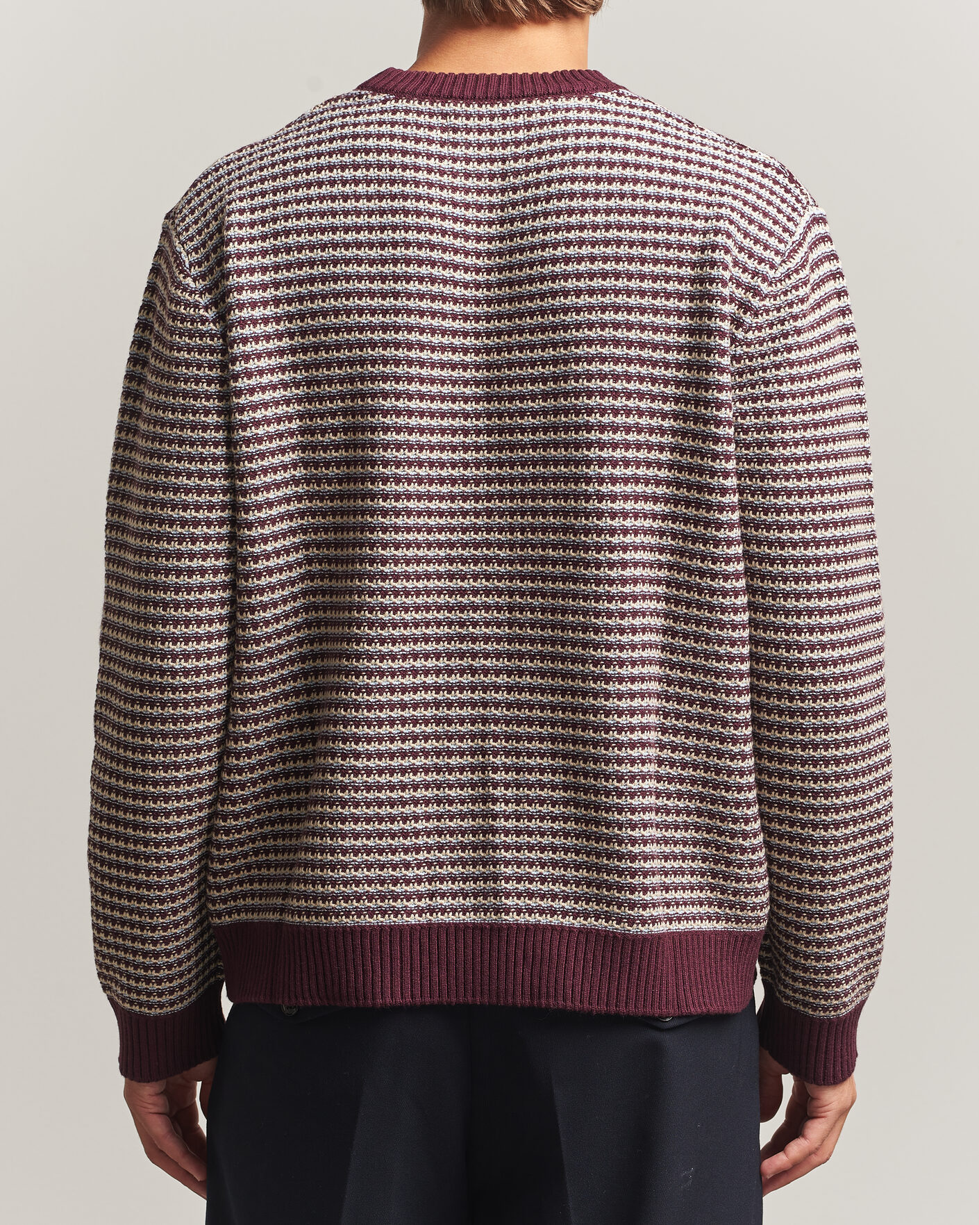 Herr | Tröjor | NN07 | Russell Cotton/Wool Structured Sweater Winetasting