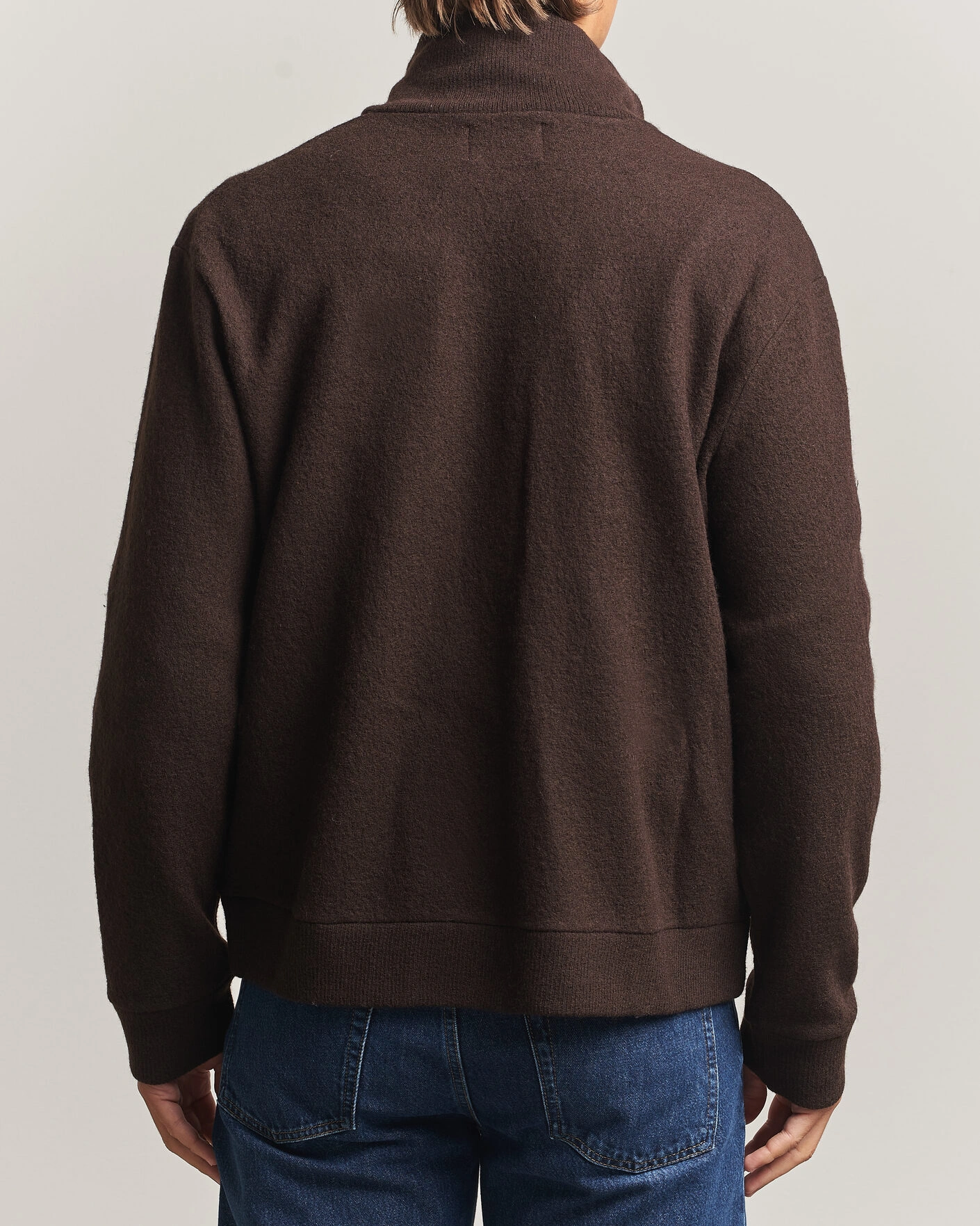Herr | Tröjor | NN07 | Soft Boiled Wool Full Zip Deep Truffle