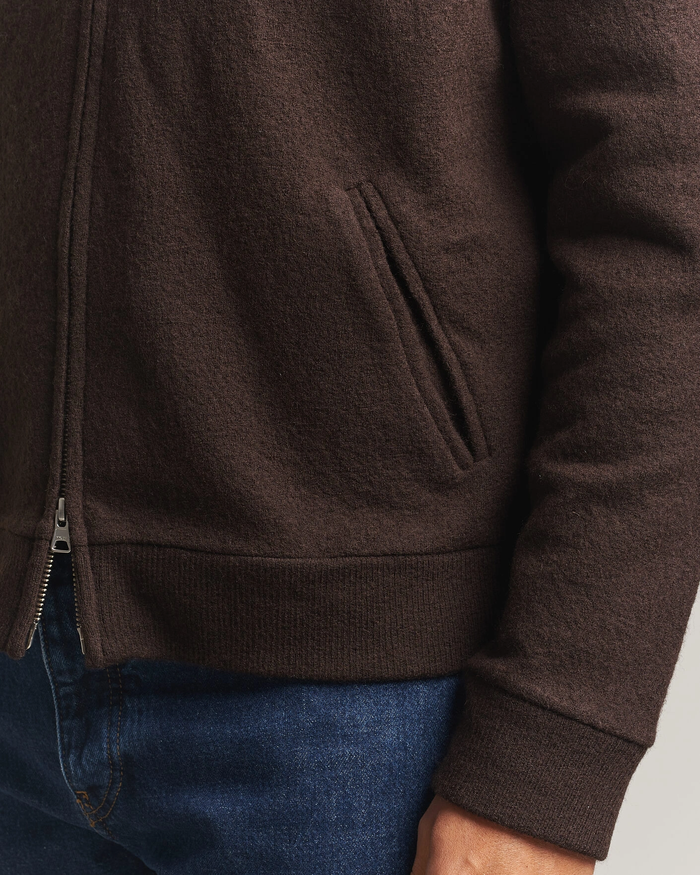 Herr | Tröjor | NN07 | Soft Boiled Wool Full Zip Deep Truffle